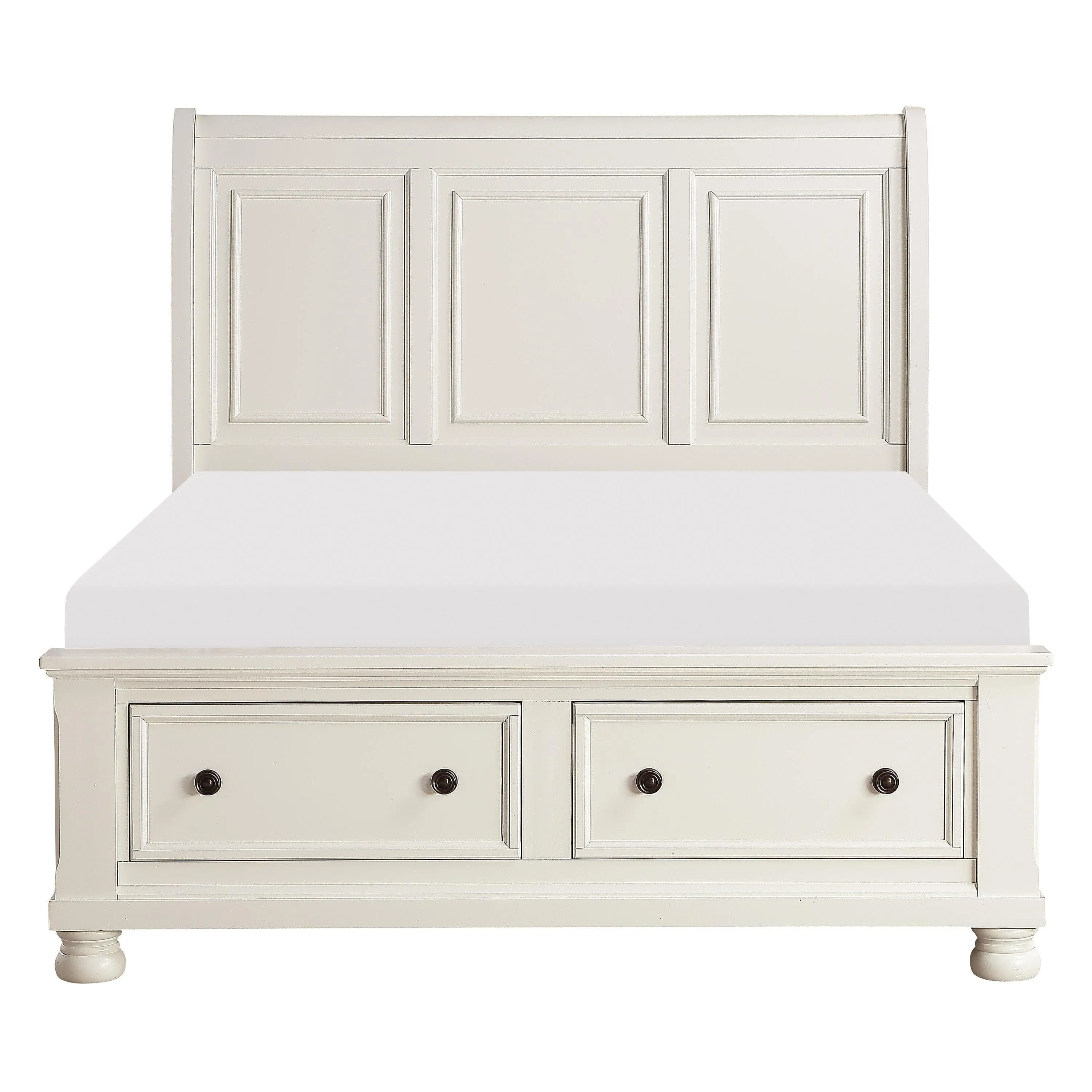 Laurelin White King Sleigh Storage Platform Bed - Image 3