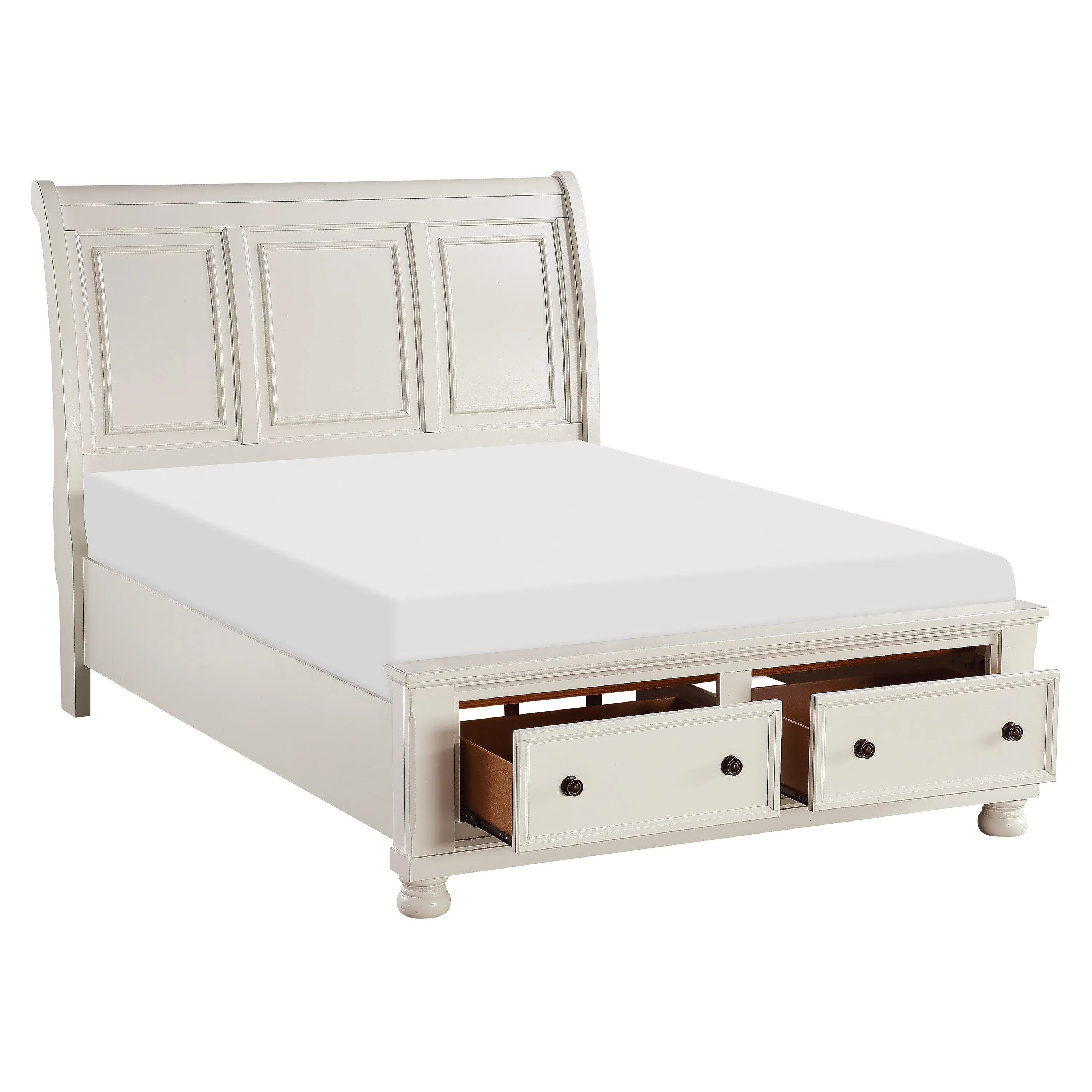 Laurelin White King Sleigh Storage Platform Bed - Image 4
