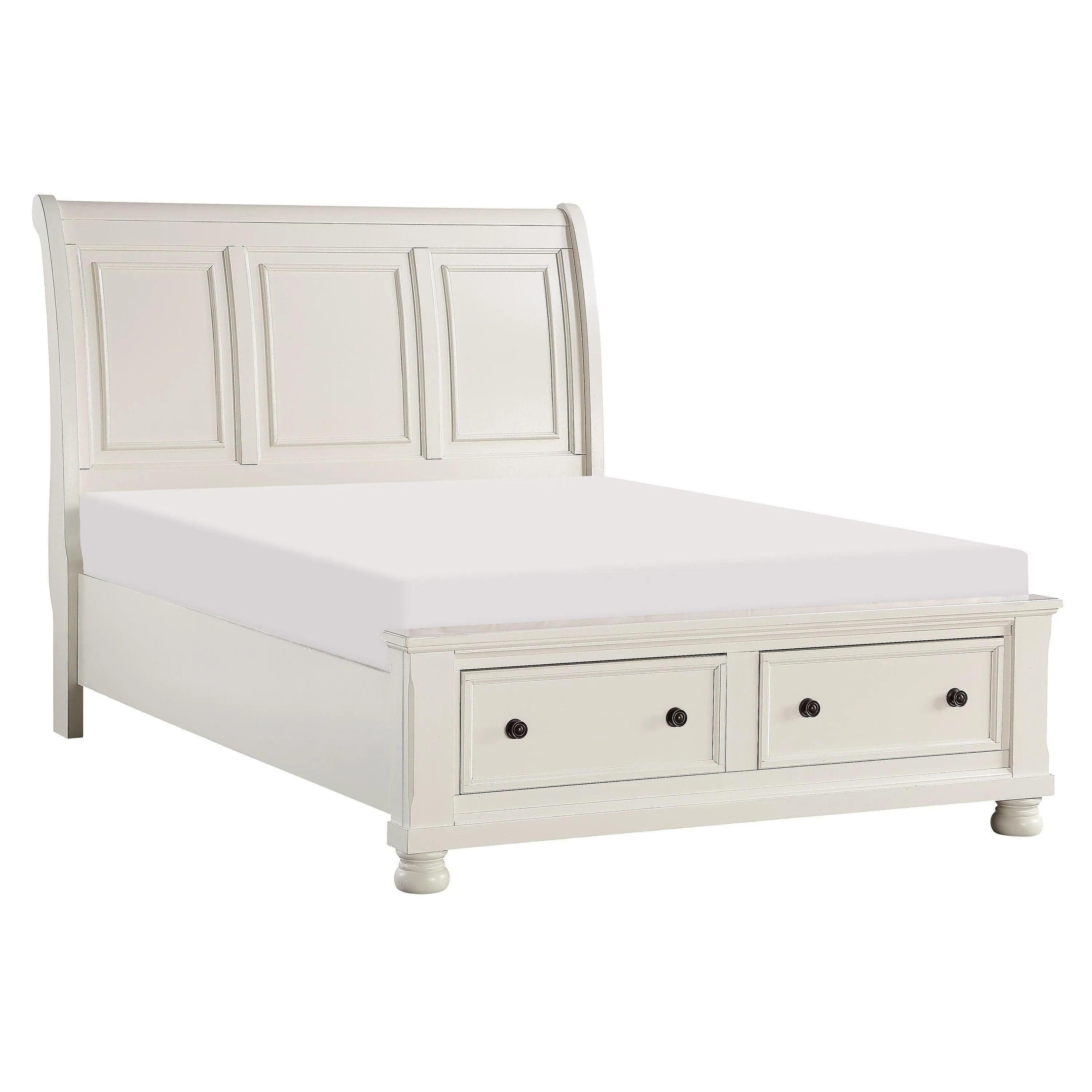 Laurelin White Sleigh Storage Platform Bedroom Set - Image 2