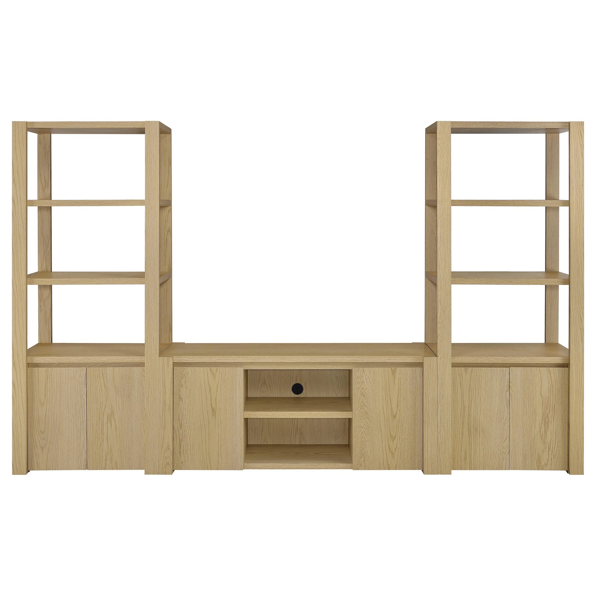 Laurelton Light Oak 3-Shelf Media Tower Tall Pier Cabinet - Image 13