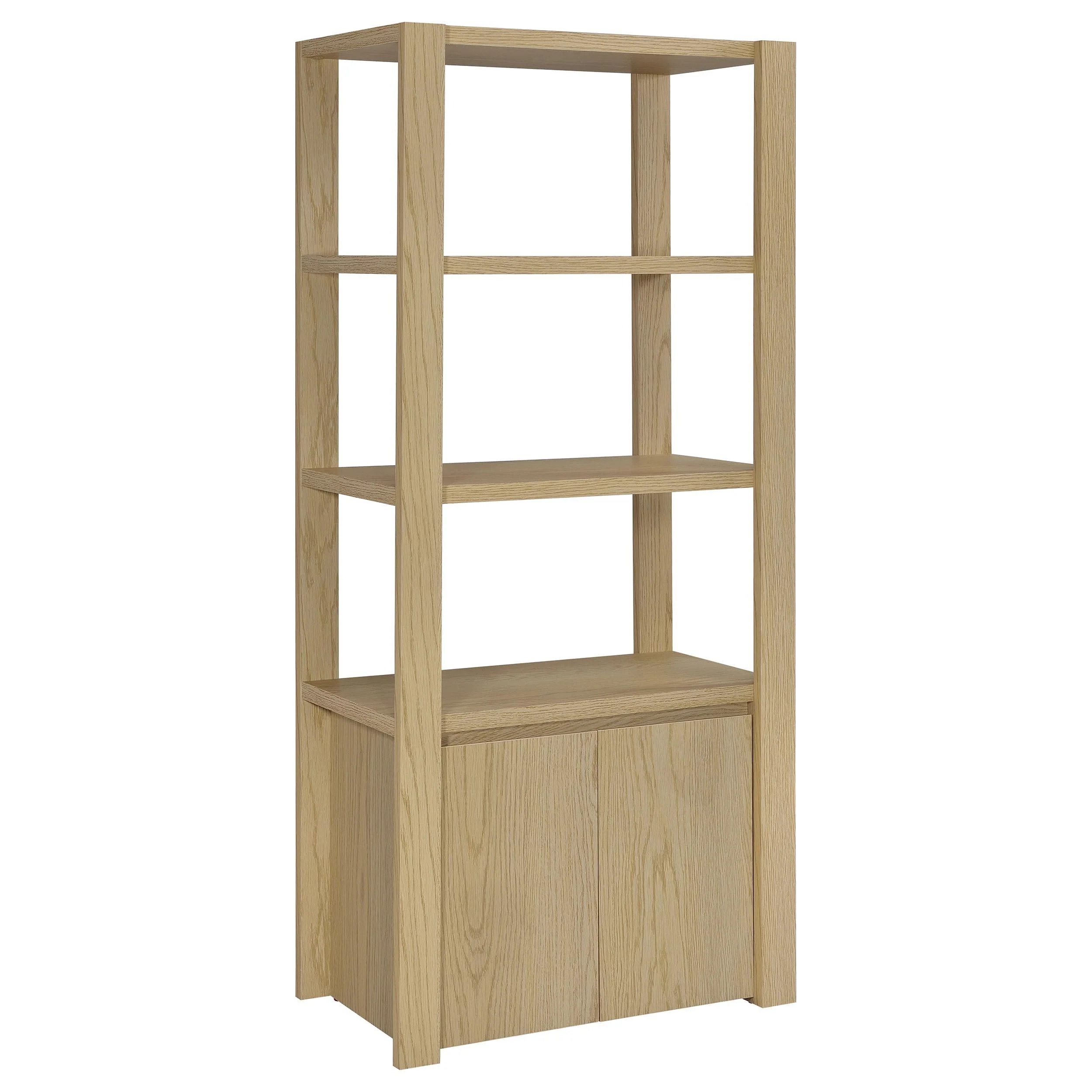 Laurelton Light Oak 3-Shelf Media Tower Tall Pier Cabinet - Image 2