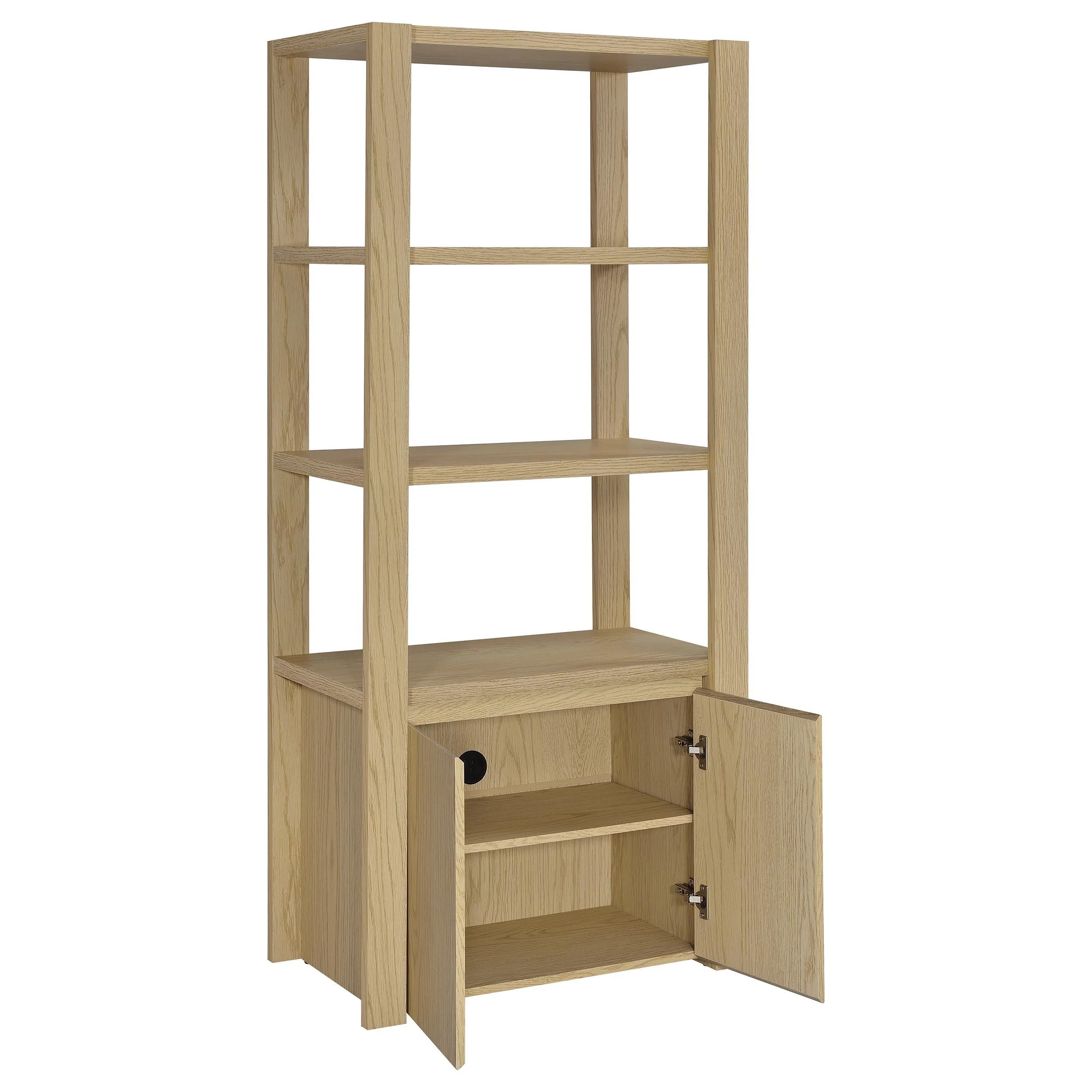 Laurelton Light Oak 3-Shelf Media Tower Tall Pier Cabinet - Image 3