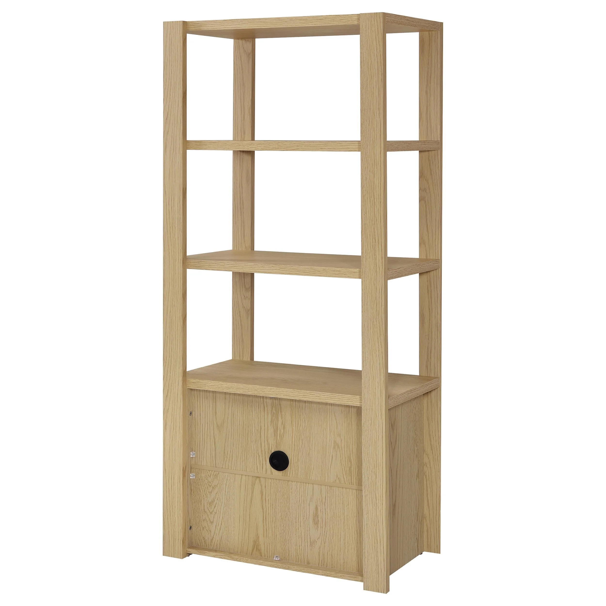 Laurelton Light Oak 3-Shelf Media Tower Tall Pier Cabinet - Image 8