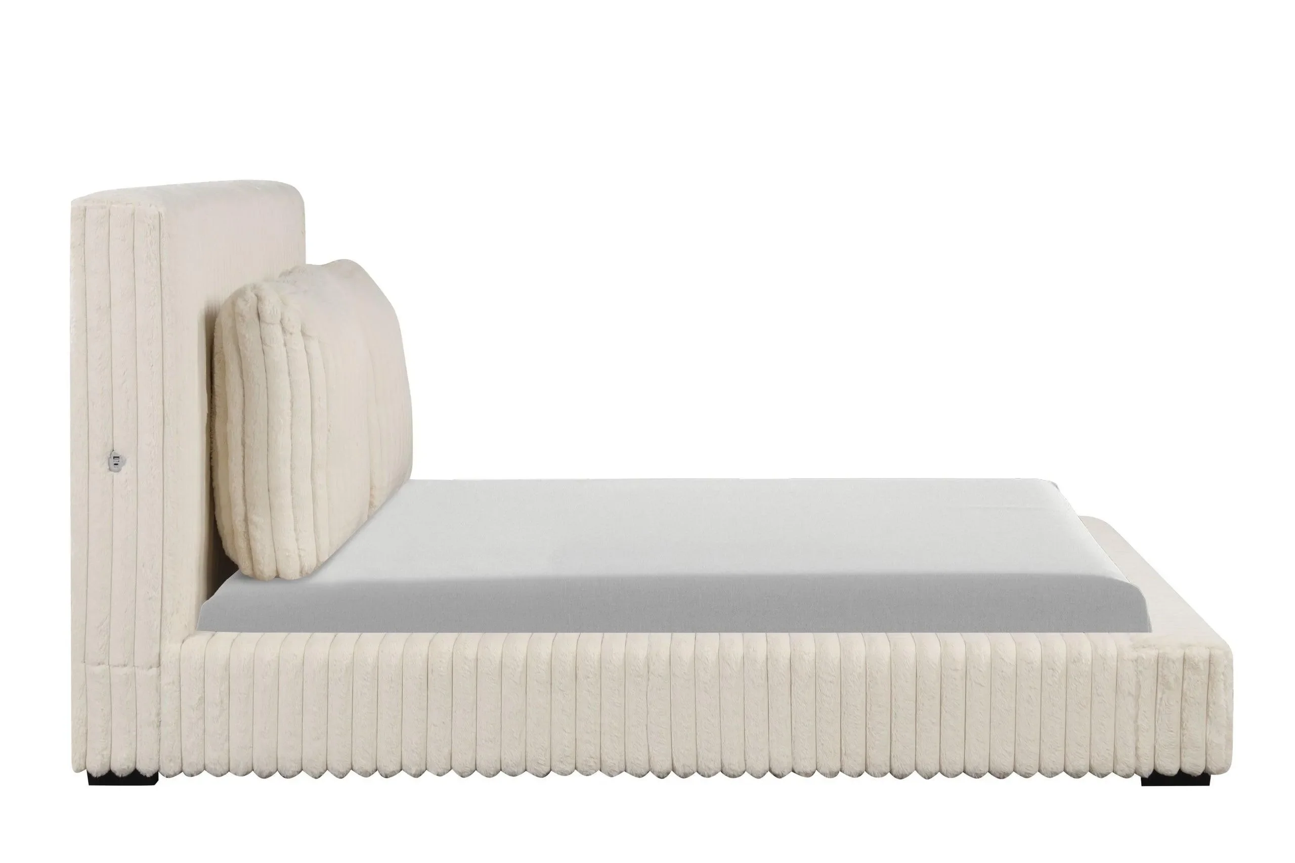 Lauren Beige King Platform Bed - Image 2
