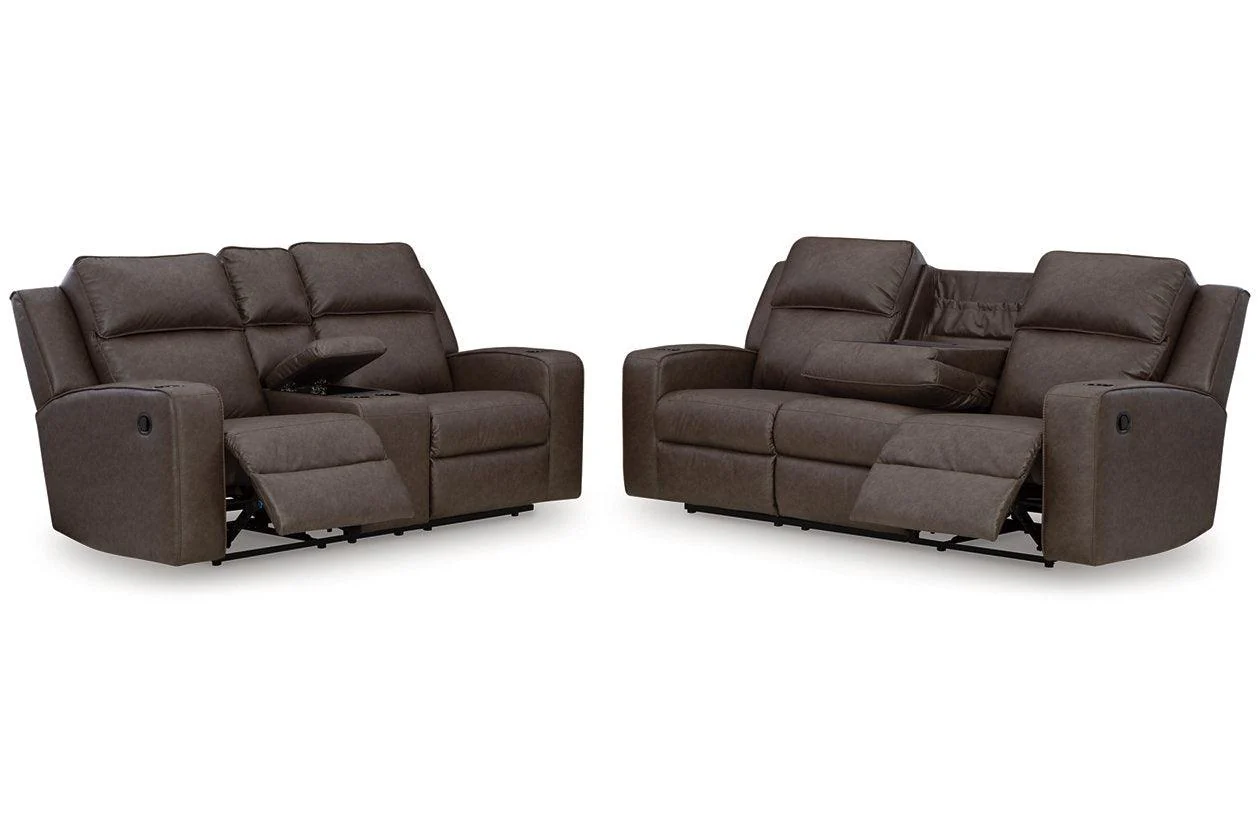 Lavenhorne Granite Manual Reclining Sofa & Loveseat - Image 4