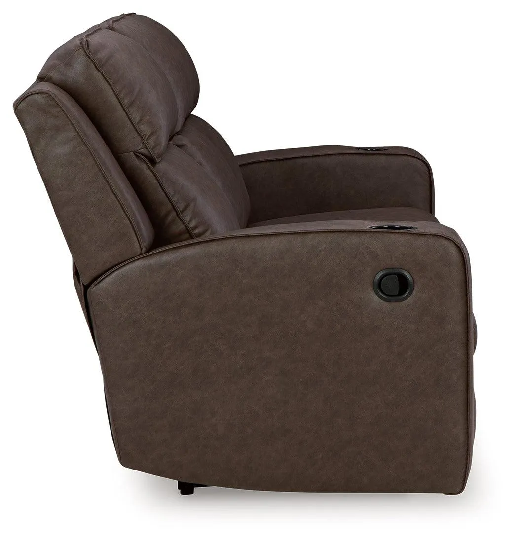 Lavenhorne Granite Manual Reclining Sofa with Drop Down Table - Image 5