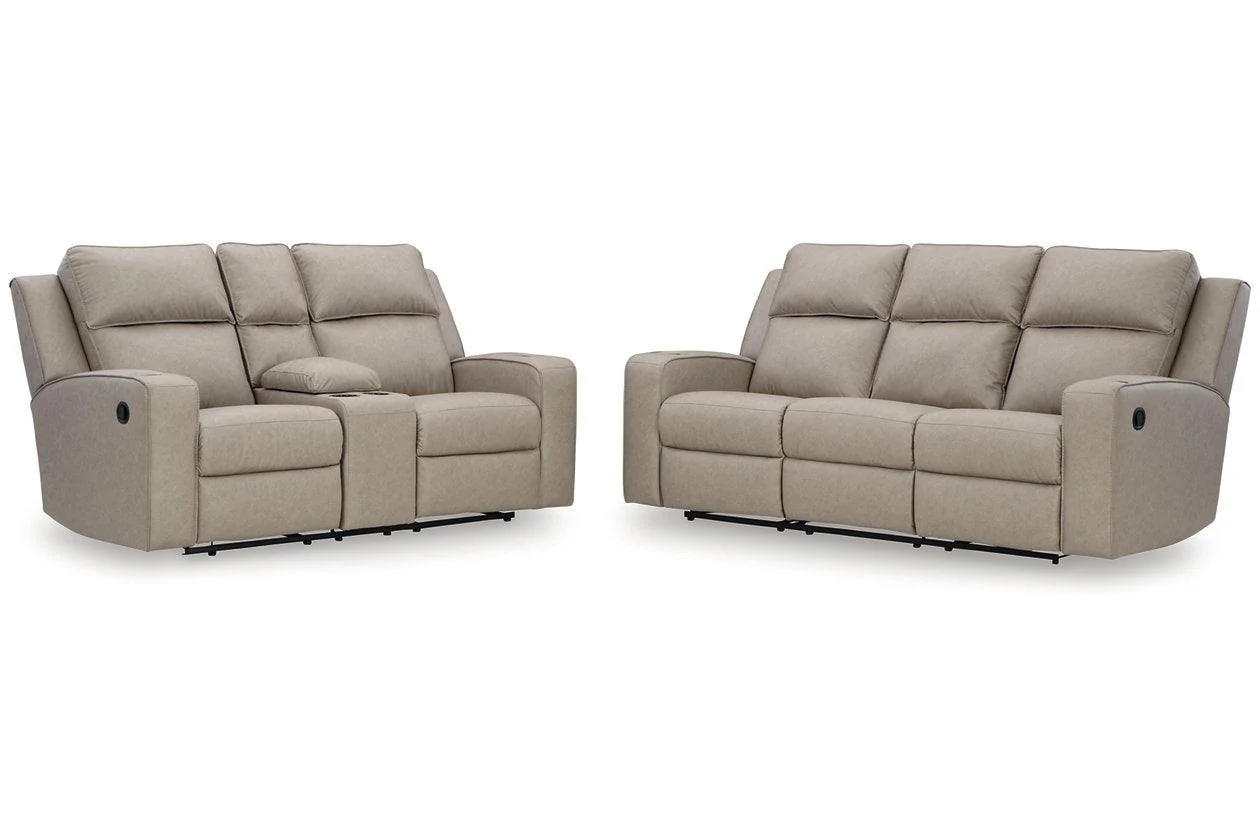 Lavenhorne Pebble Manual Reclining Sofa and Loveseat - Image 2