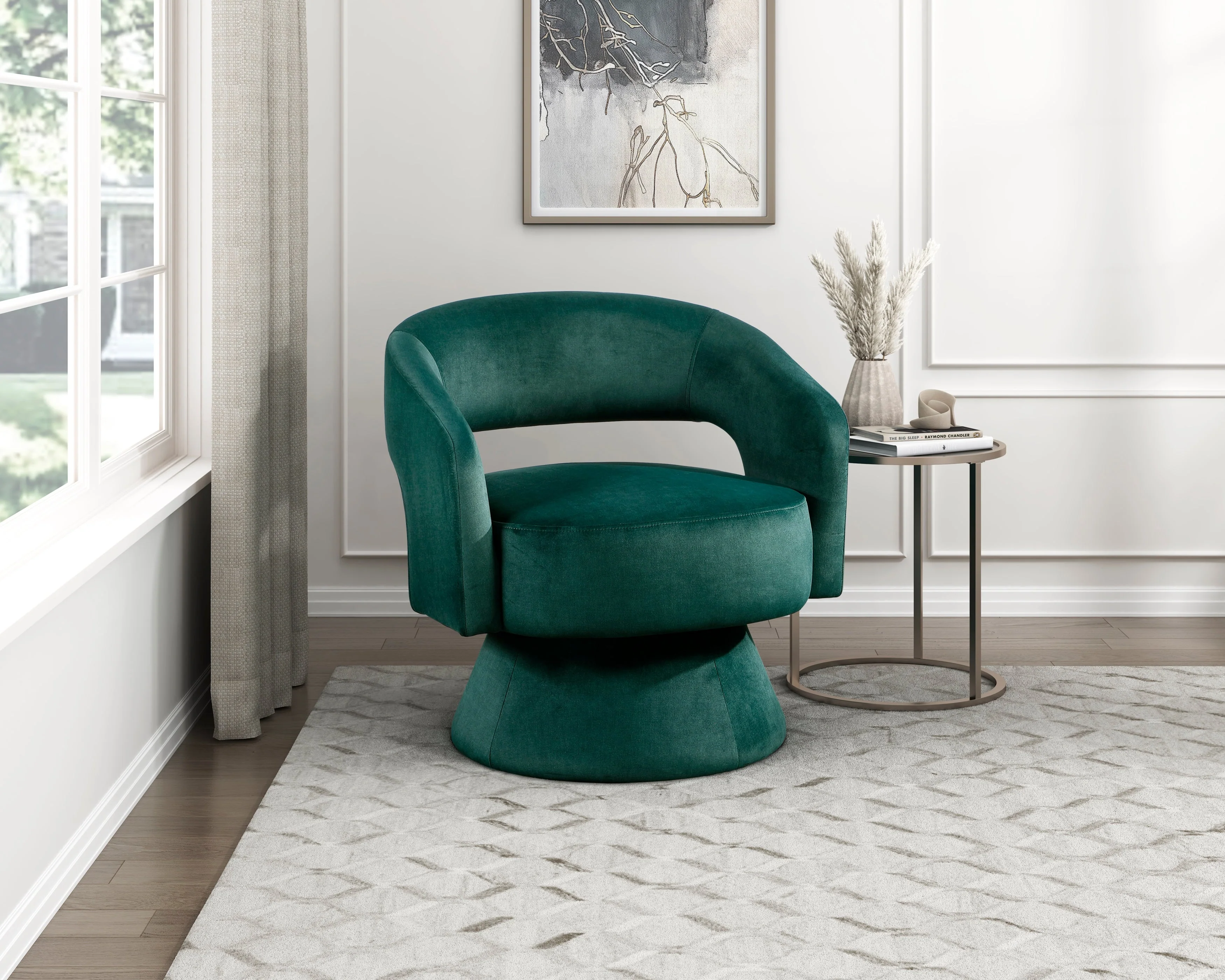 Lavon Green Swivel Chair