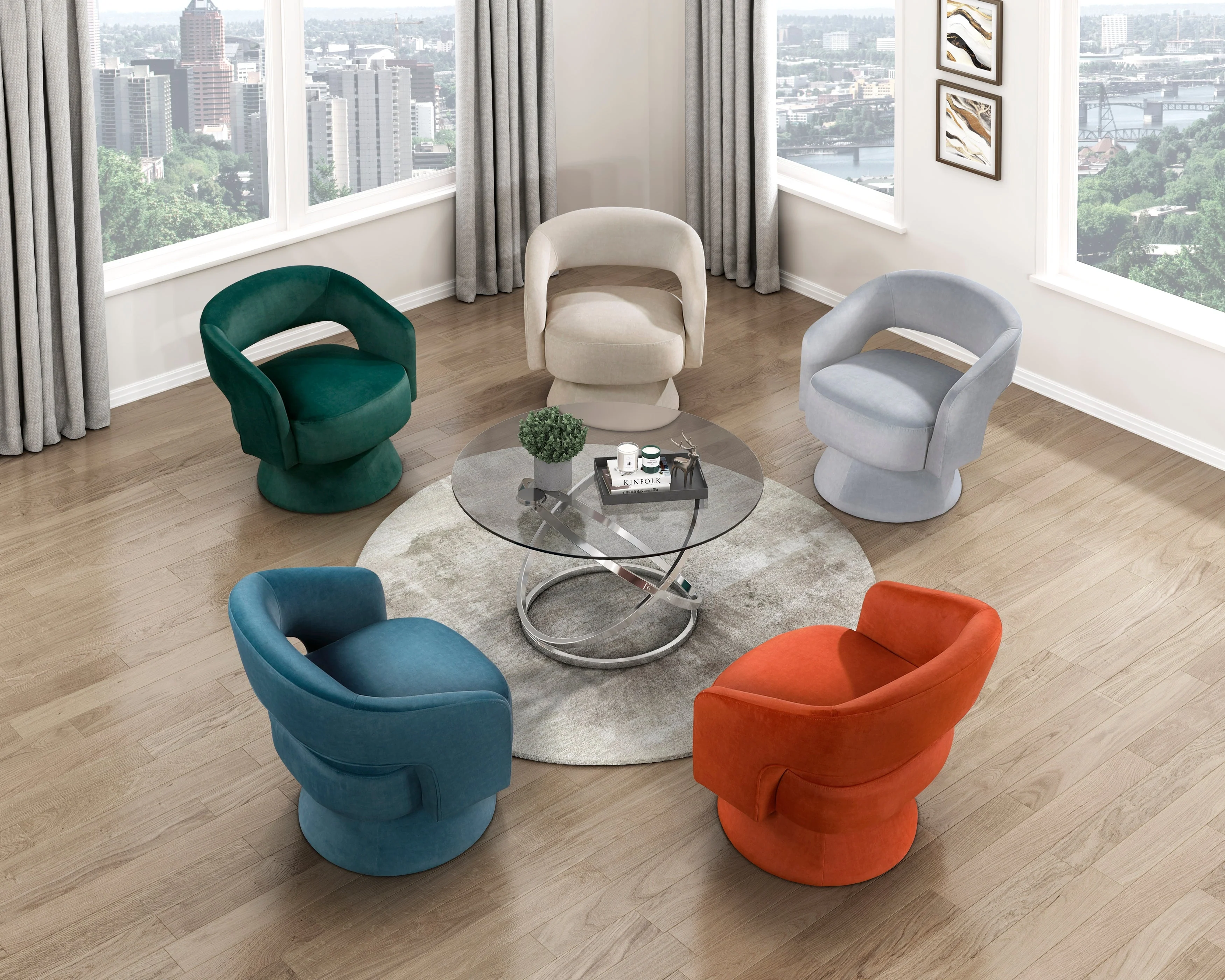 Lavon Green Swivel Chair - Image 7