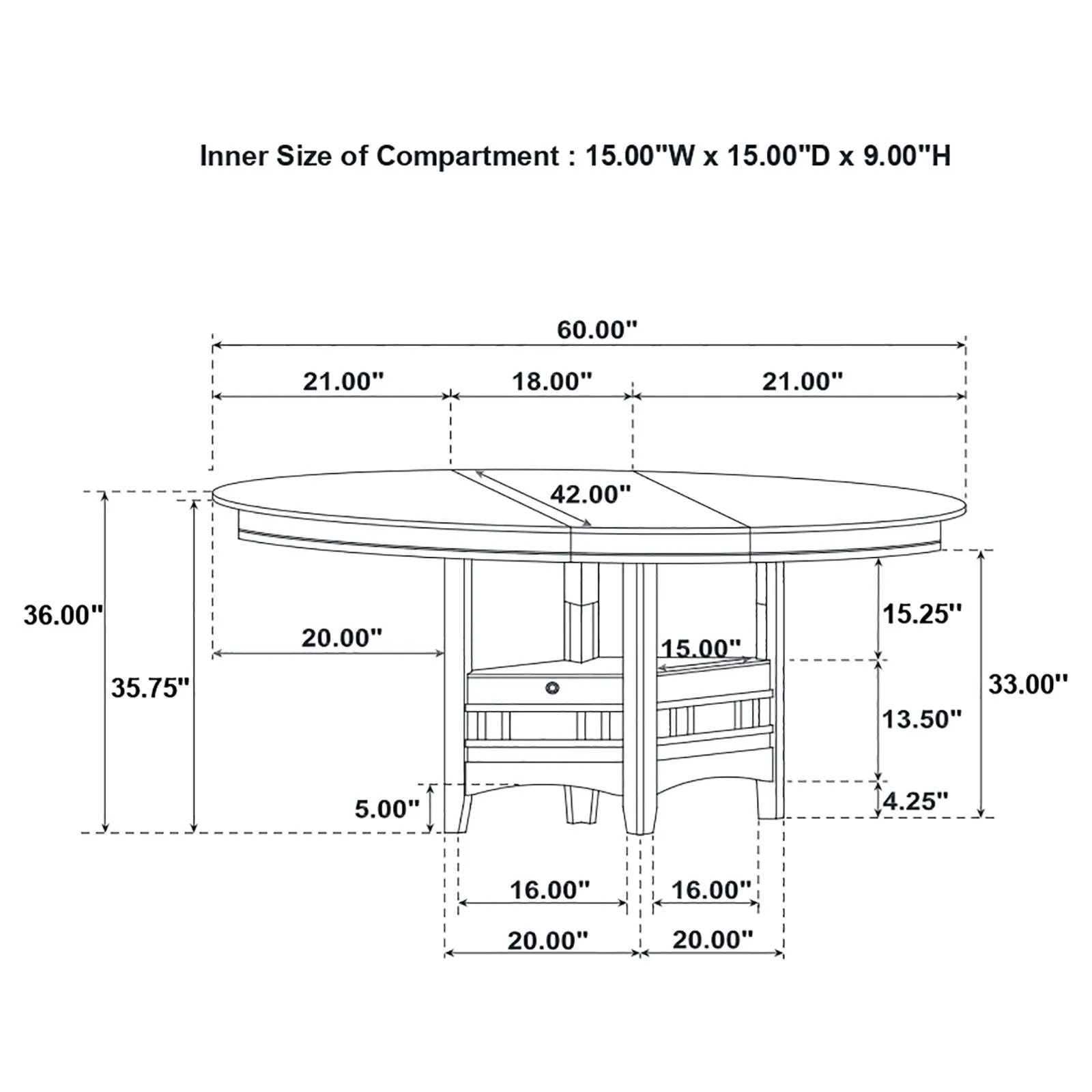 Lavon Light Chestnut and Espresso Counter Height Dining Set - Image 10