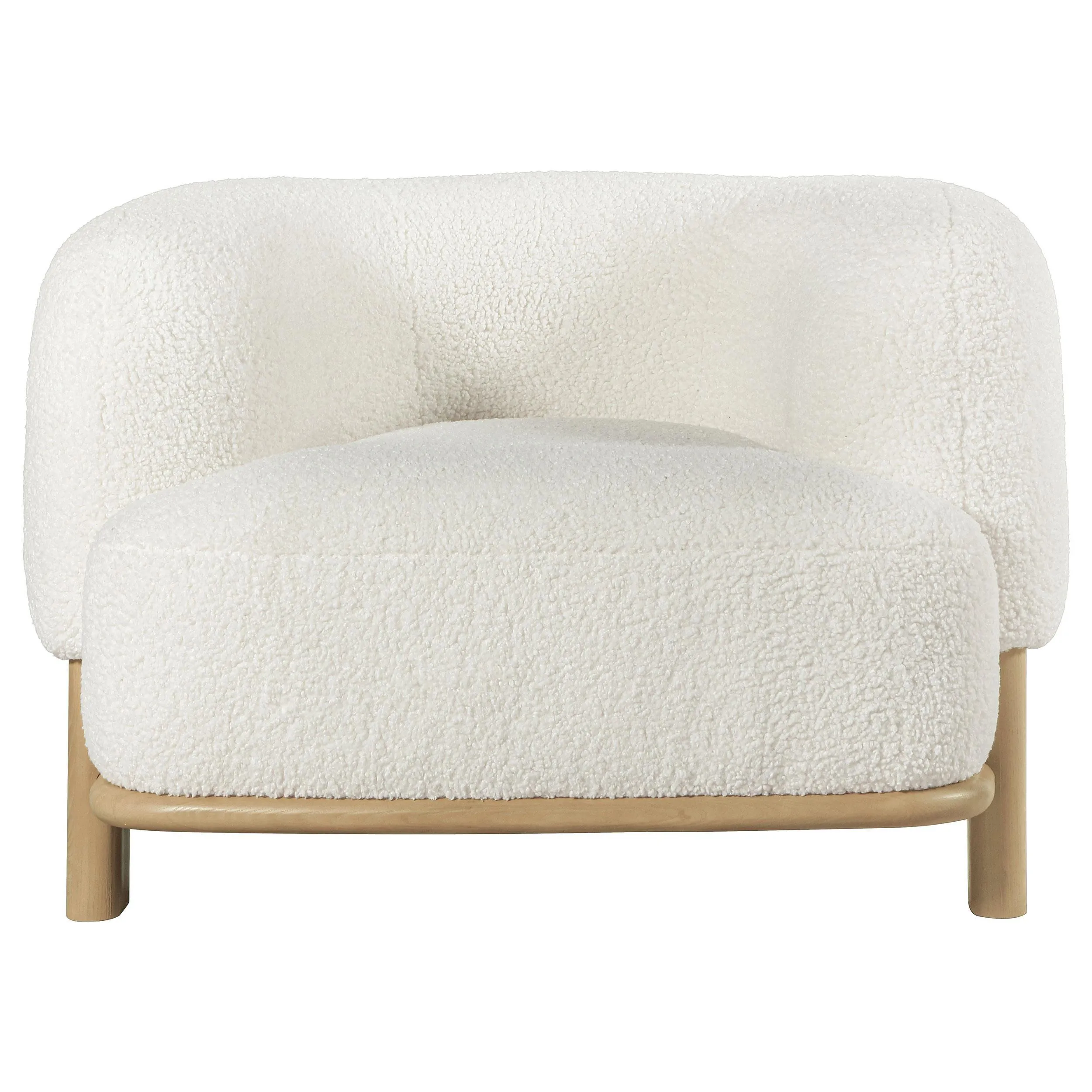 Lawler Ivory Upholstered Barrel Back Accent Chair - Image 3