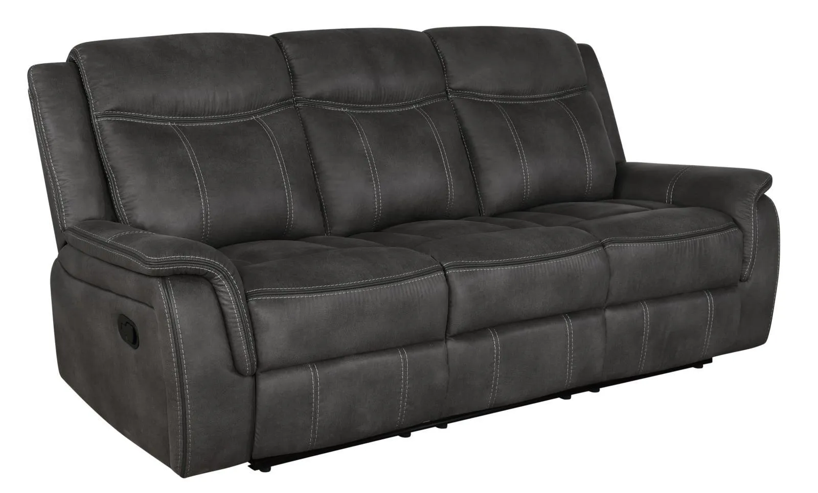 Lawrence Charcoal 3-Piece Upholstered Tufted Living Room Set - Image 3