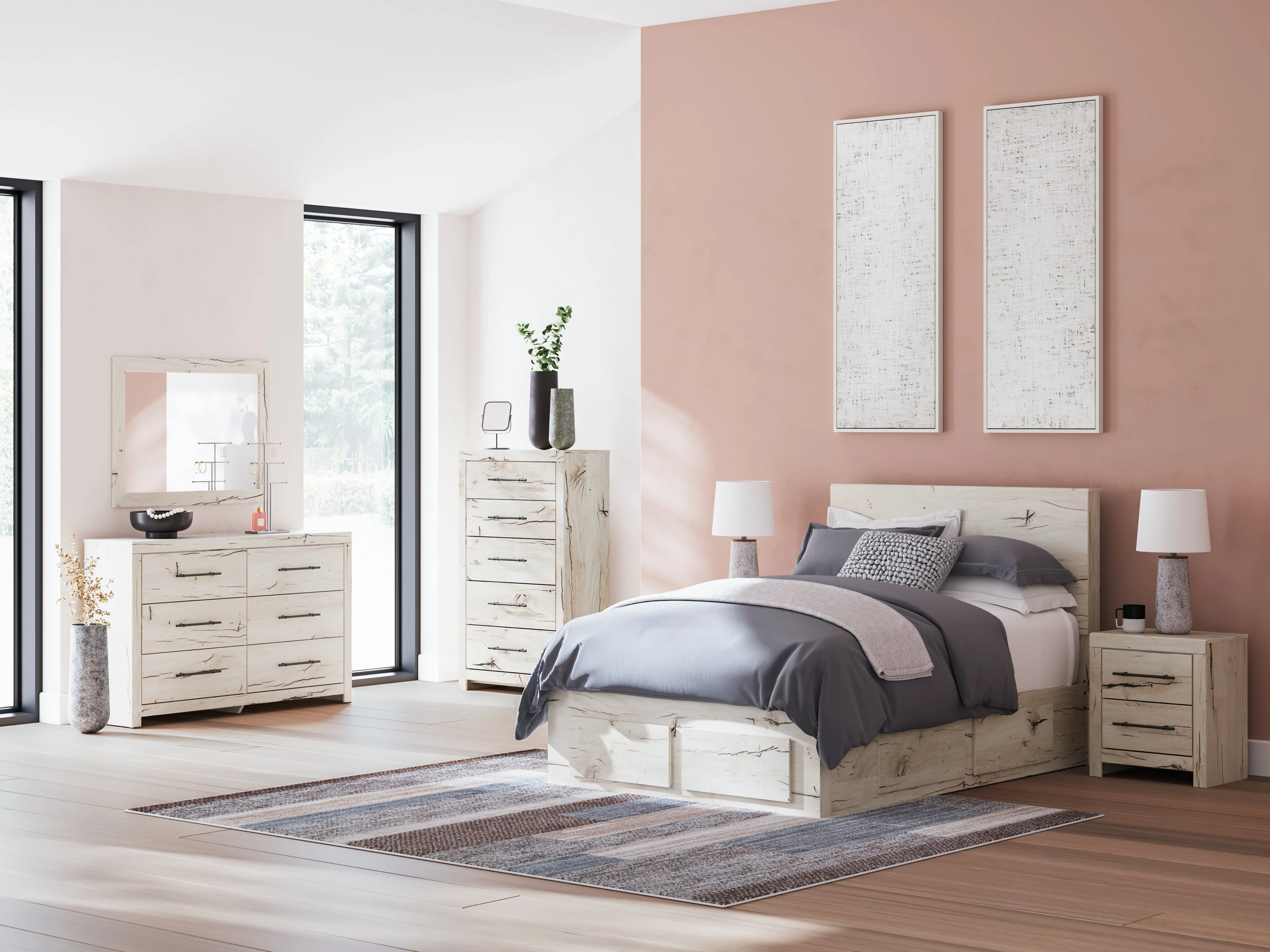Lawroy Light Natural Full Storage Platform Bed with 6 Drawers - Image 10