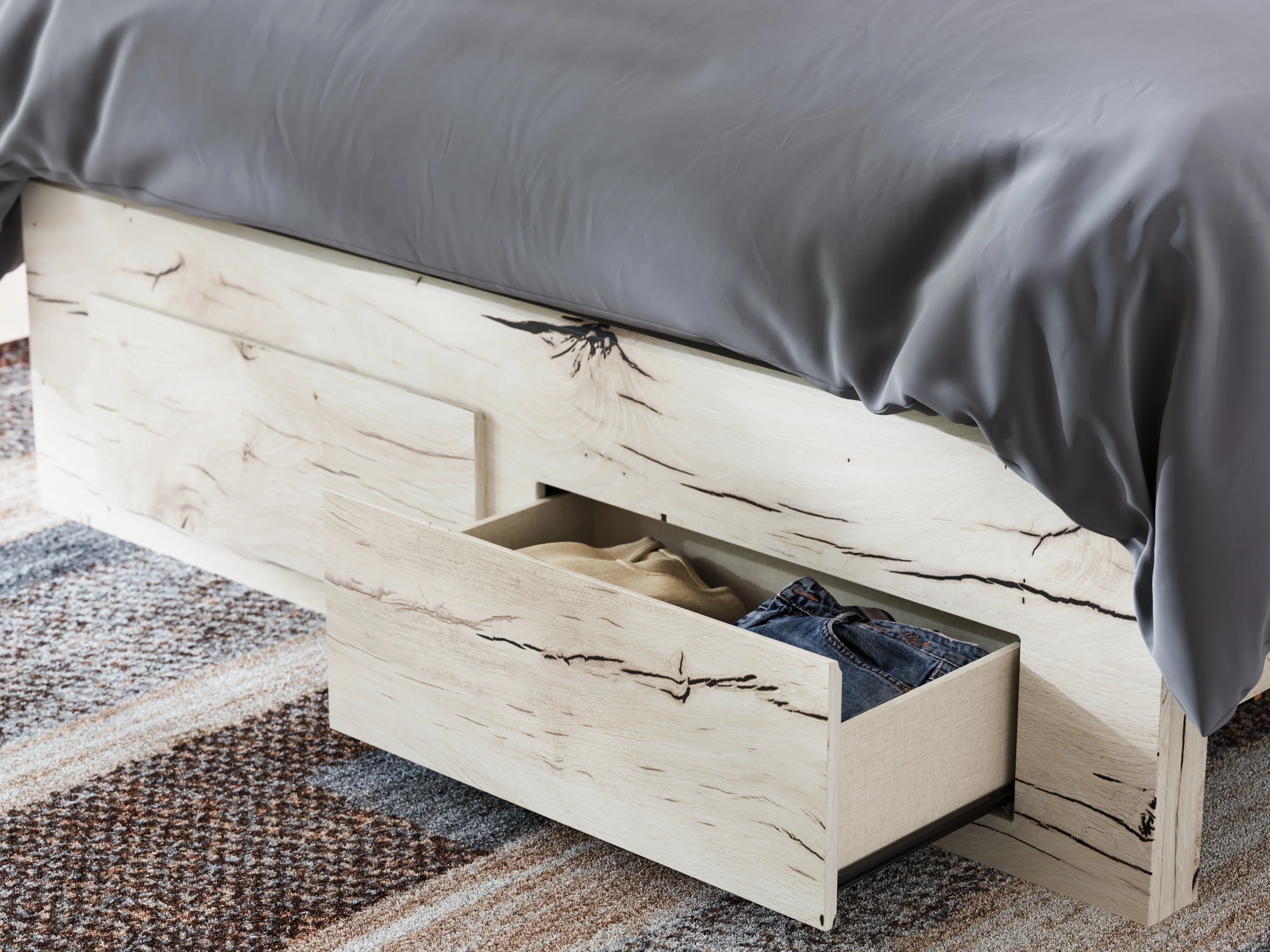 Lawroy Light Natural Queen Storage Platform Bed - Image 10