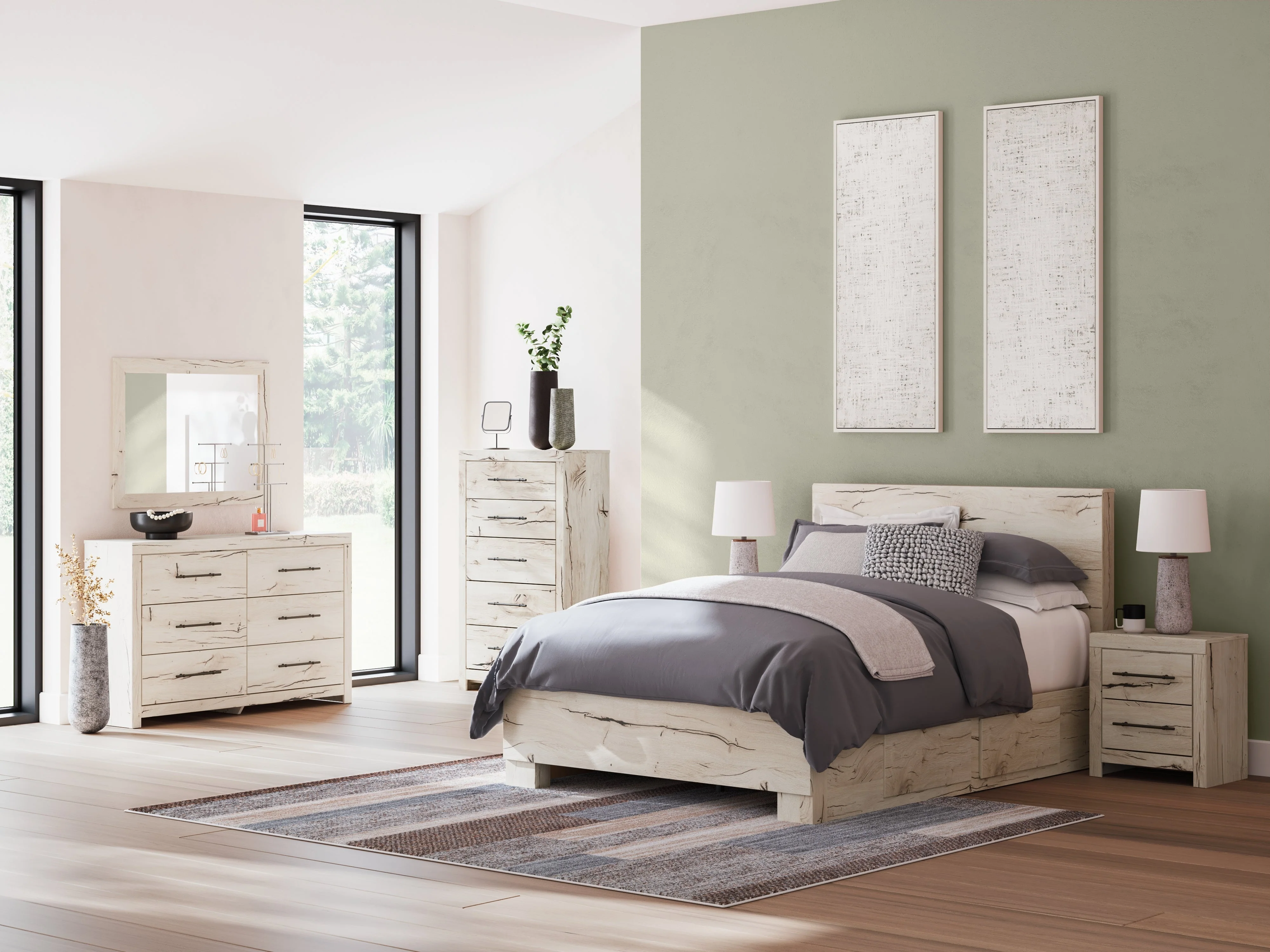 Lawroy Light Natural Queen Storage Platform Bed with 4 Drawers - Image 10