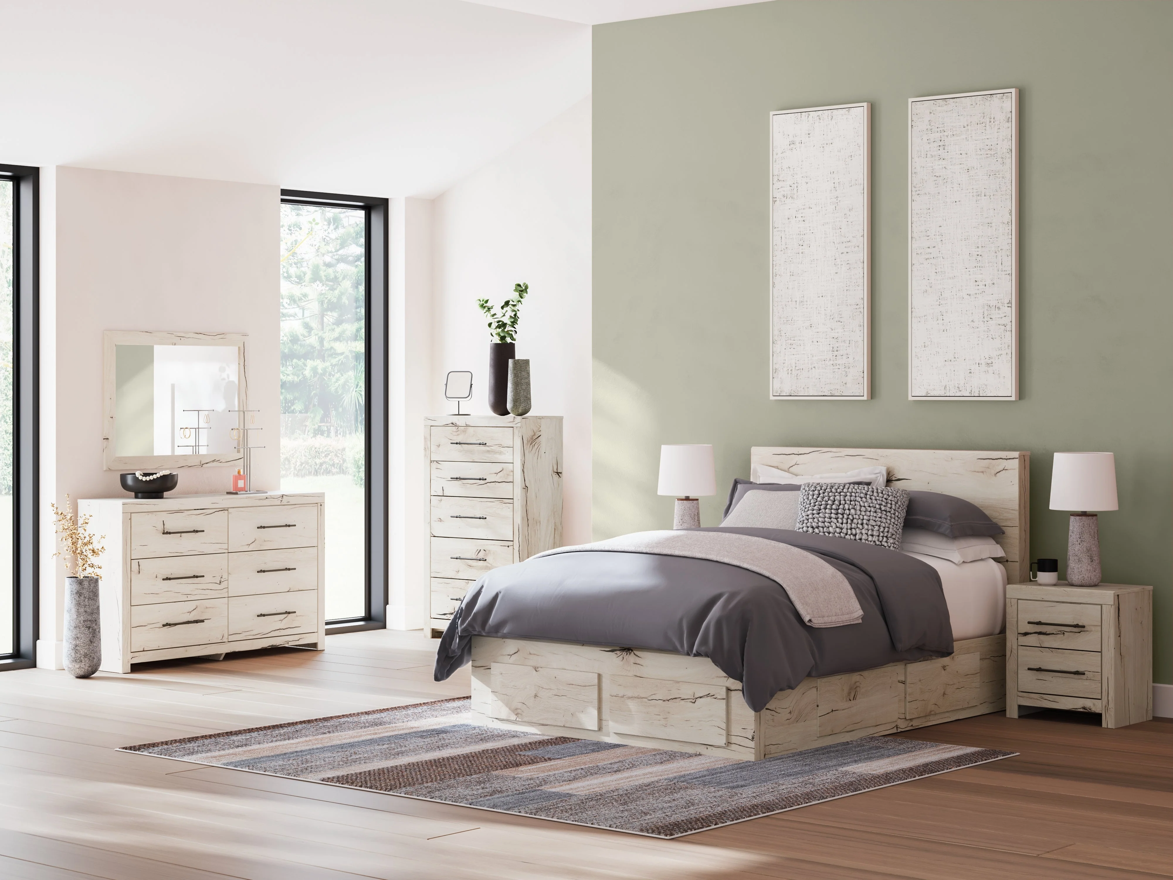 Lawroy Light Natural Queen Storage Platform Bed with 6 Drawers - Image 10