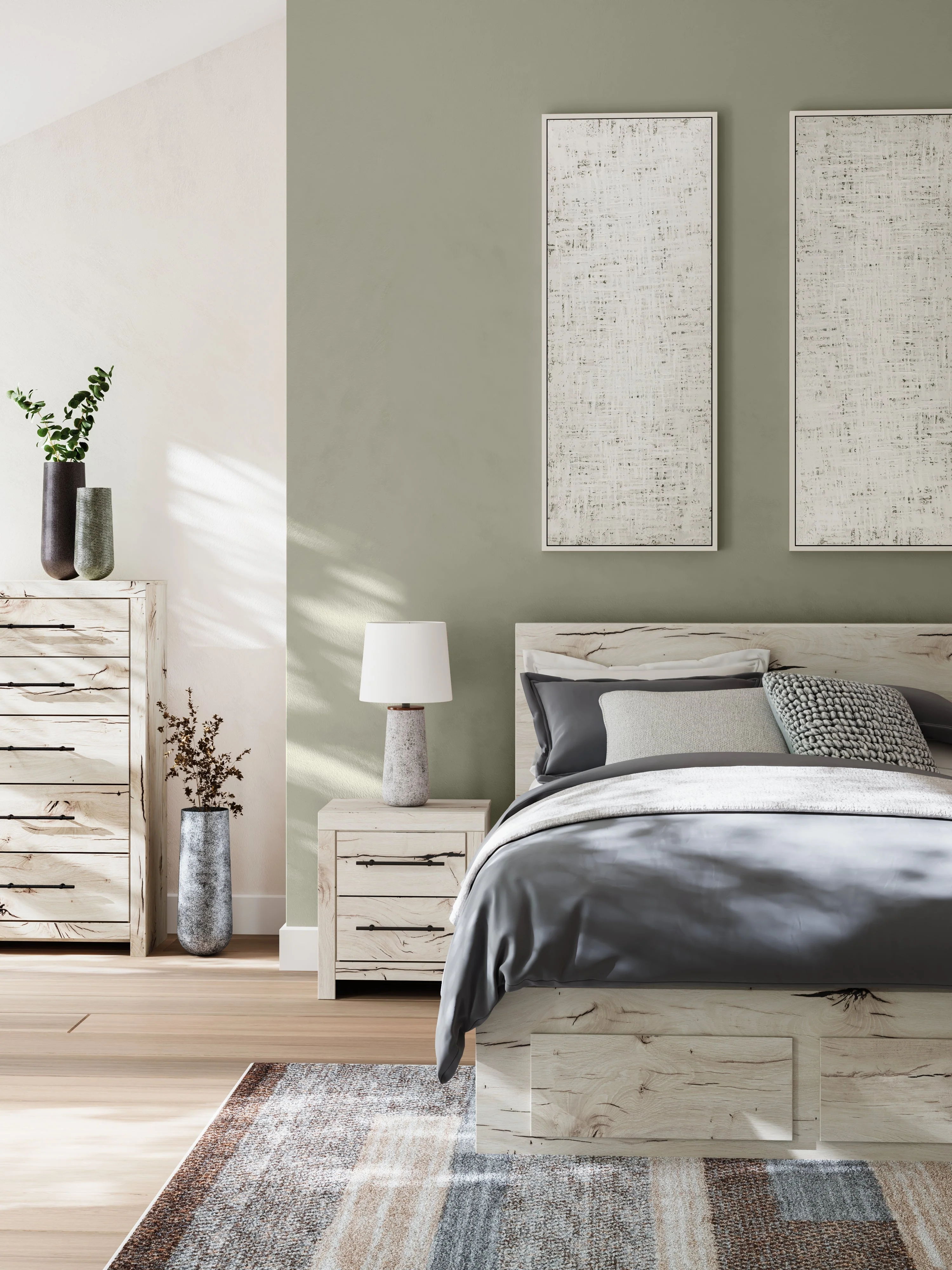 Lawroy Light Natural Queen Storage Platform Bed with 6 Drawers - Image 11