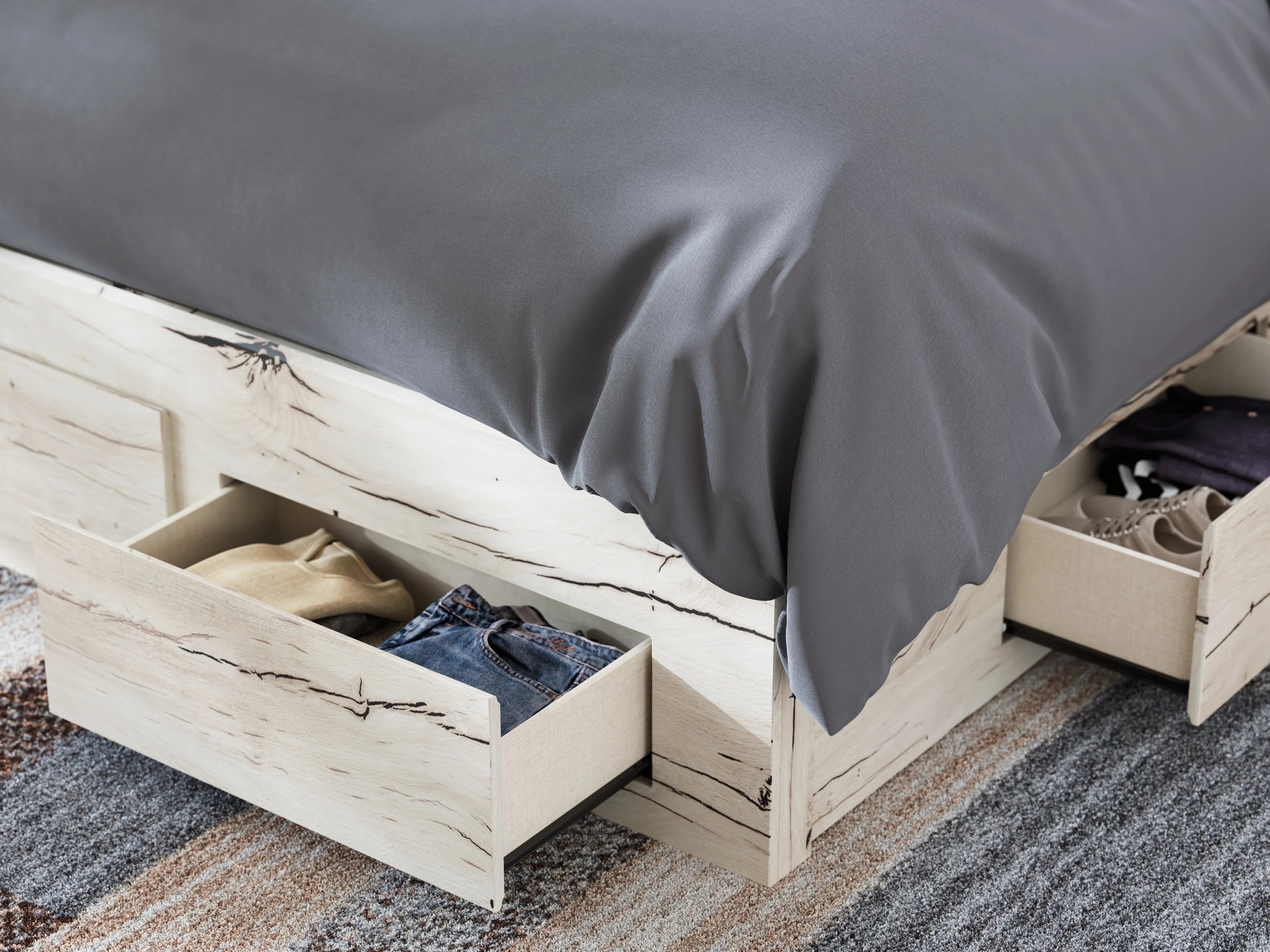 Lawroy Light Natural Queen Storage Platform Bed with 6 Drawers - Image 12