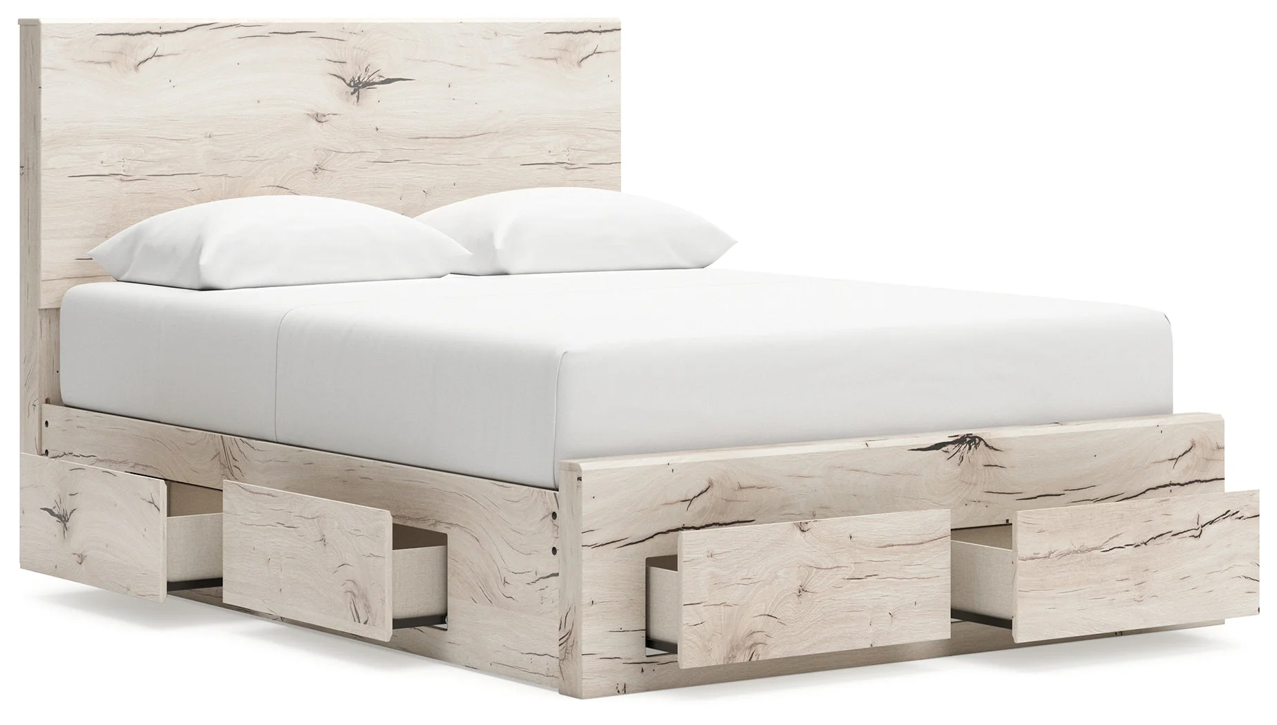 Lawroy Light Natural Queen Storage Platform Bed with 6 Drawers - Image 3