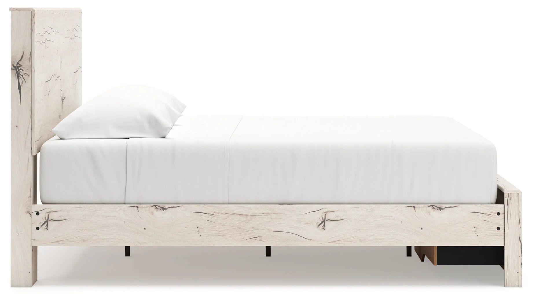 Lawroy Light Natural Storage Panel Bedroom Set with 2 Footboard Drawers - Image 6