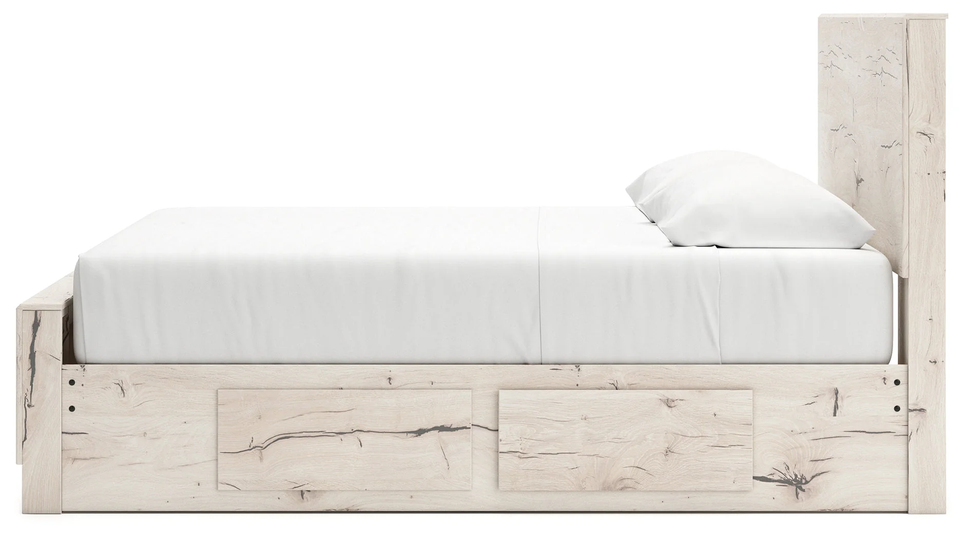 Lawroy Light Natural Storage Panel Bedroom Set with 4 Side Drawers - Image 7