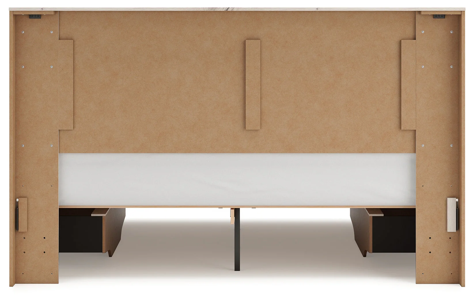 Lawroy Light Natural Storage Panel Bedroom Set with 4 Side Drawers - Image 8