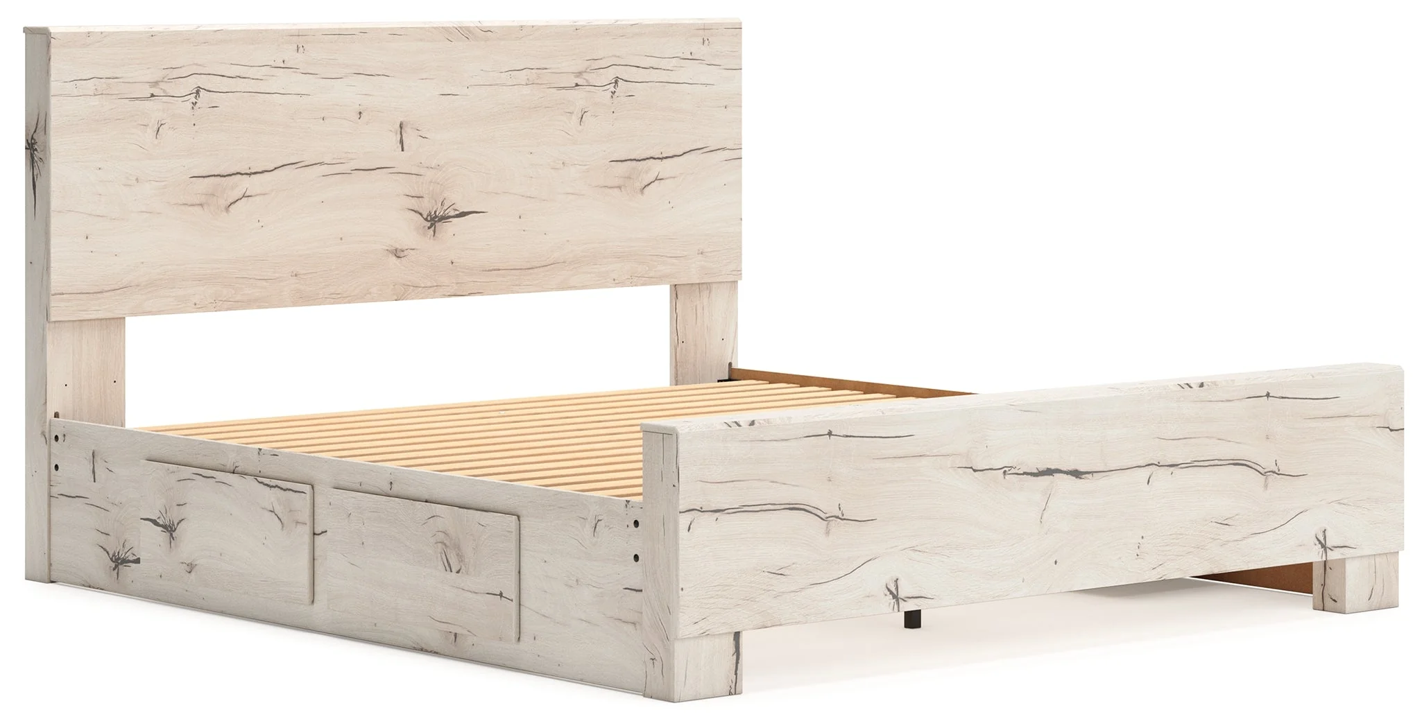 Lawroy Light Natural Storage Panel Bedroom Set with 4 Side Drawers - Image 9