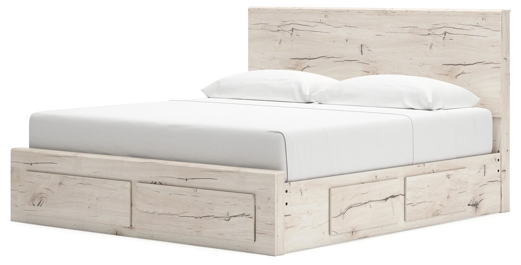 Lawroy Light Natural Storage Panel Bedroom Set with 6 Drawers - Image 4