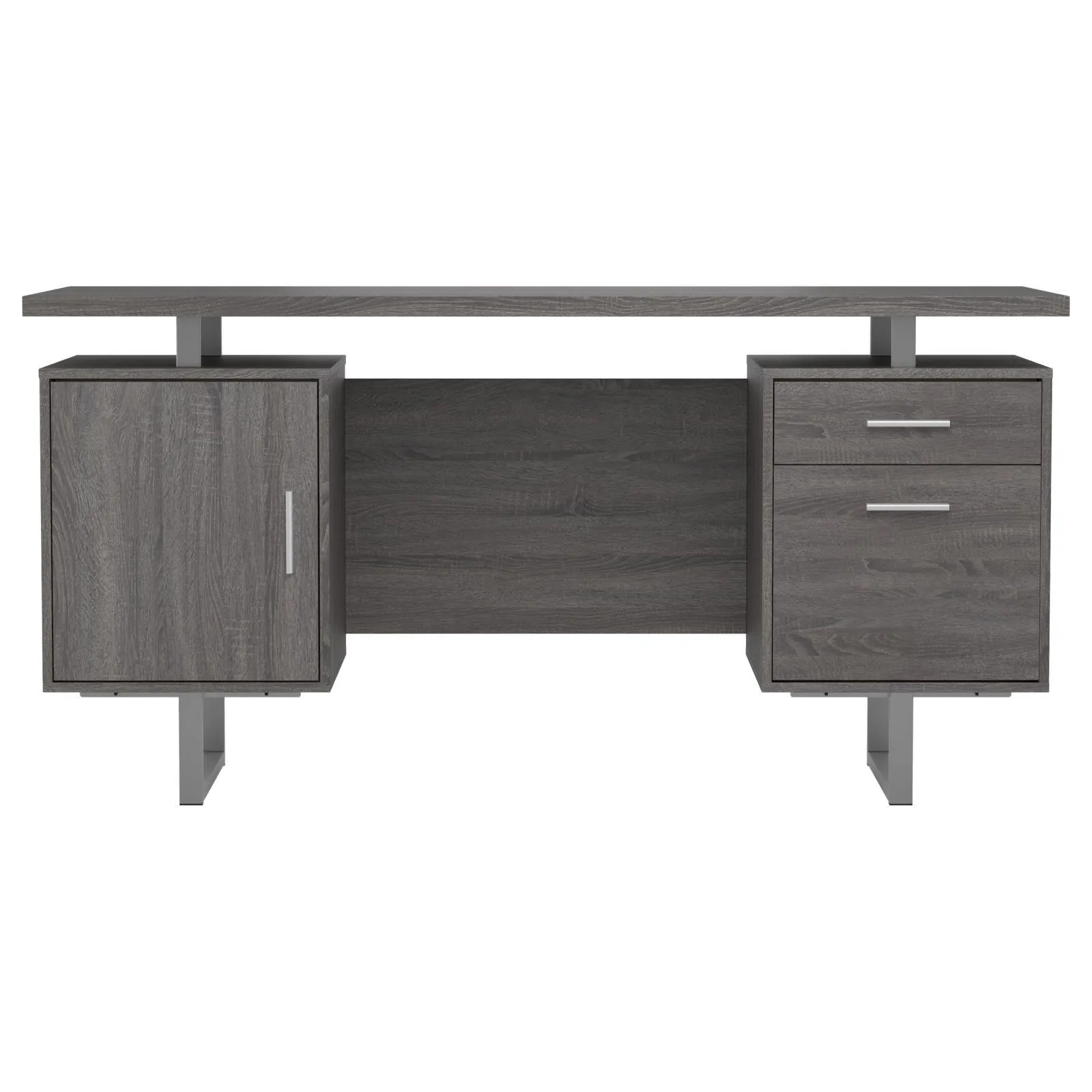 Lawtey Weathered Gray Floating Top Office Desk - Image 4