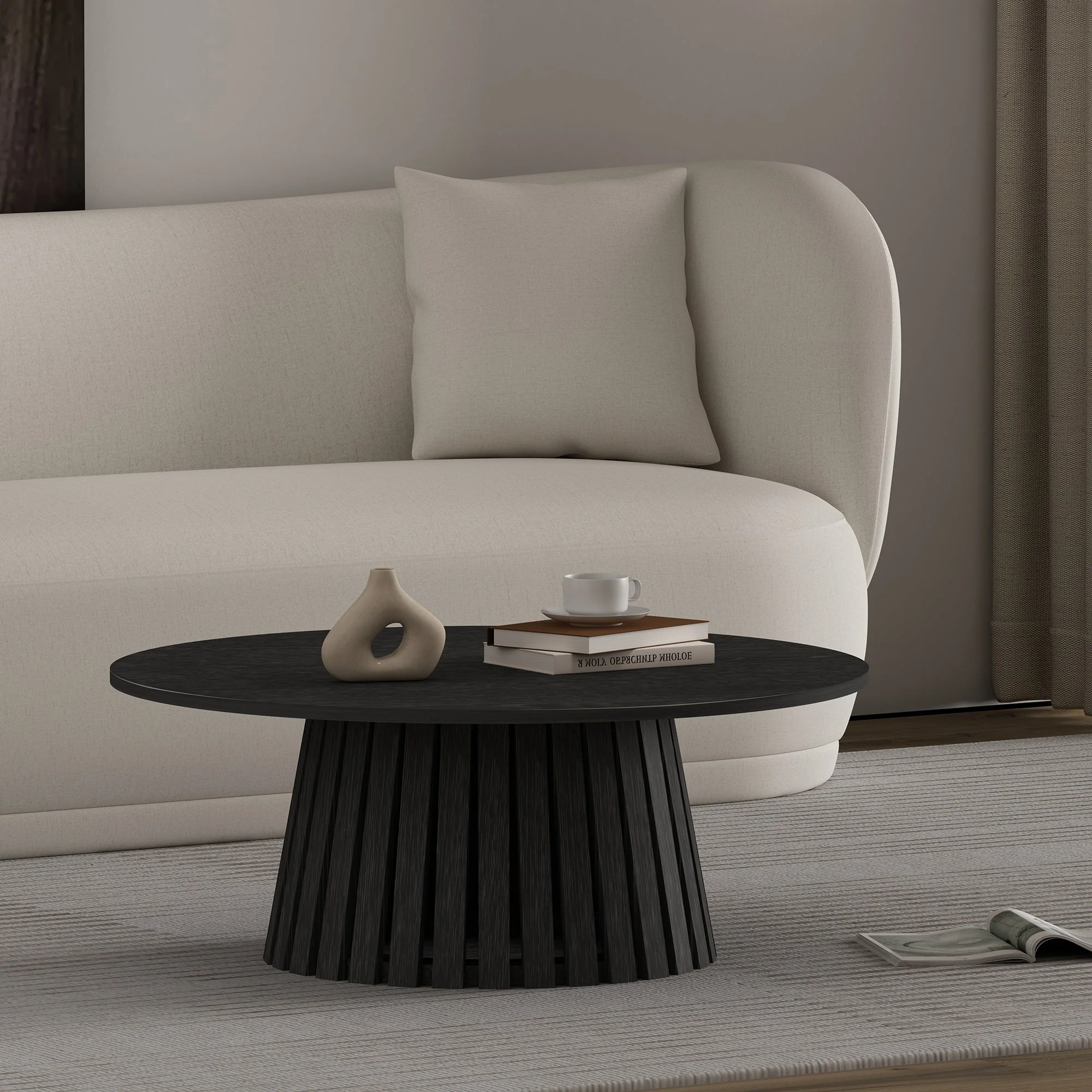 Layla 35.4" Coffee Table in Black - Image 2