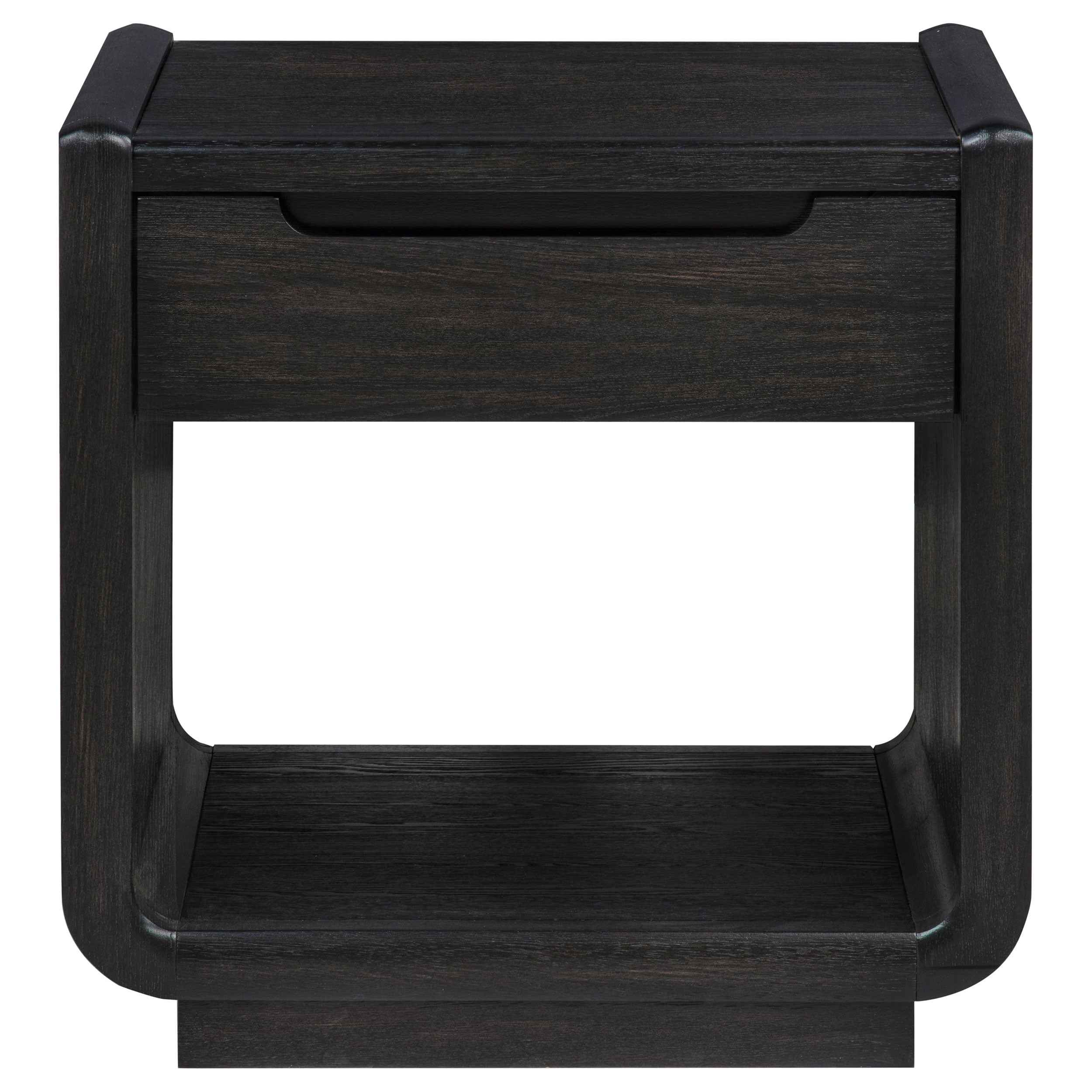 Leandro Burnished Black 1-drawer Wood Occasional Side End Table - Image 4