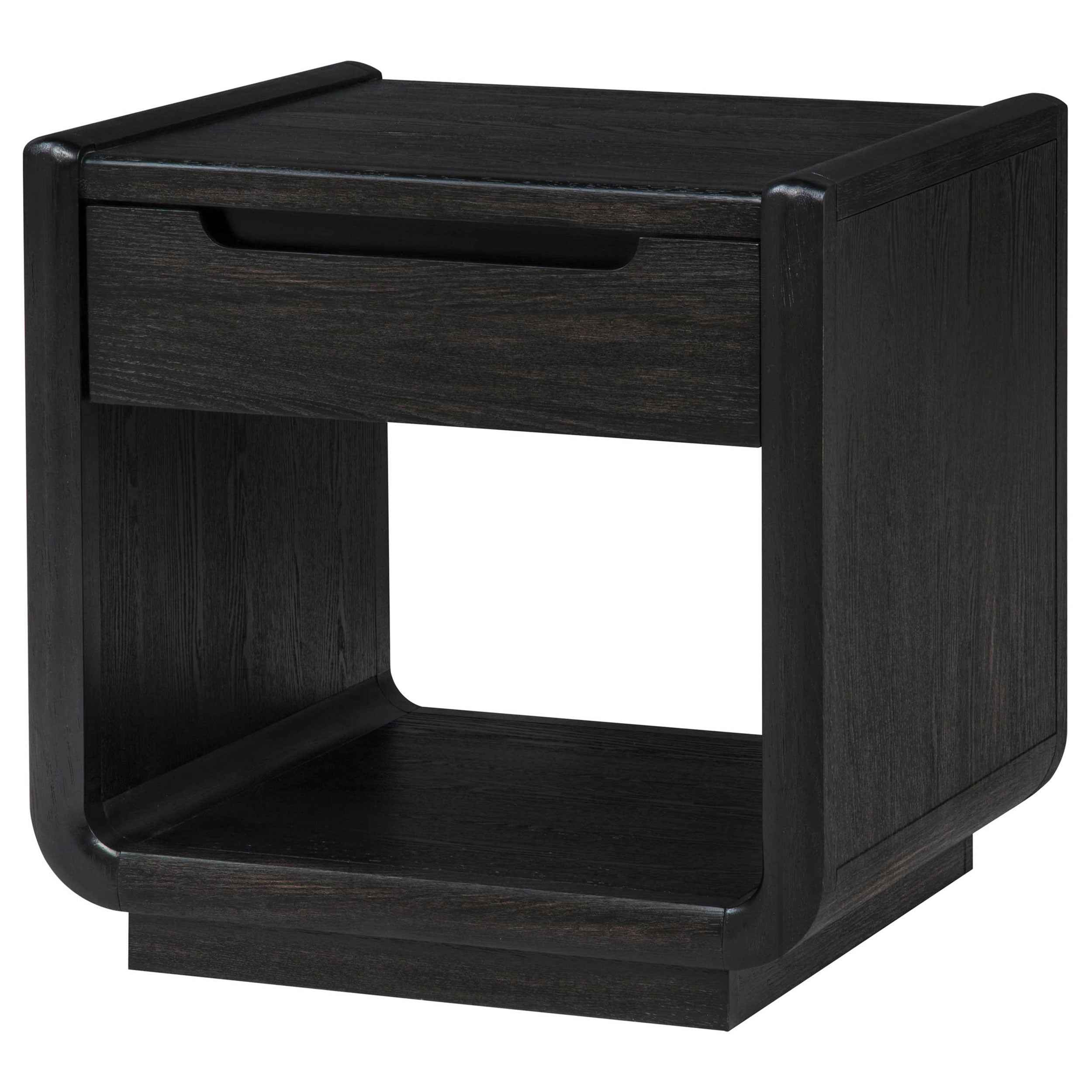 Leandro Burnished Black 1-drawer Wood Occasional Side End Table - Image 5