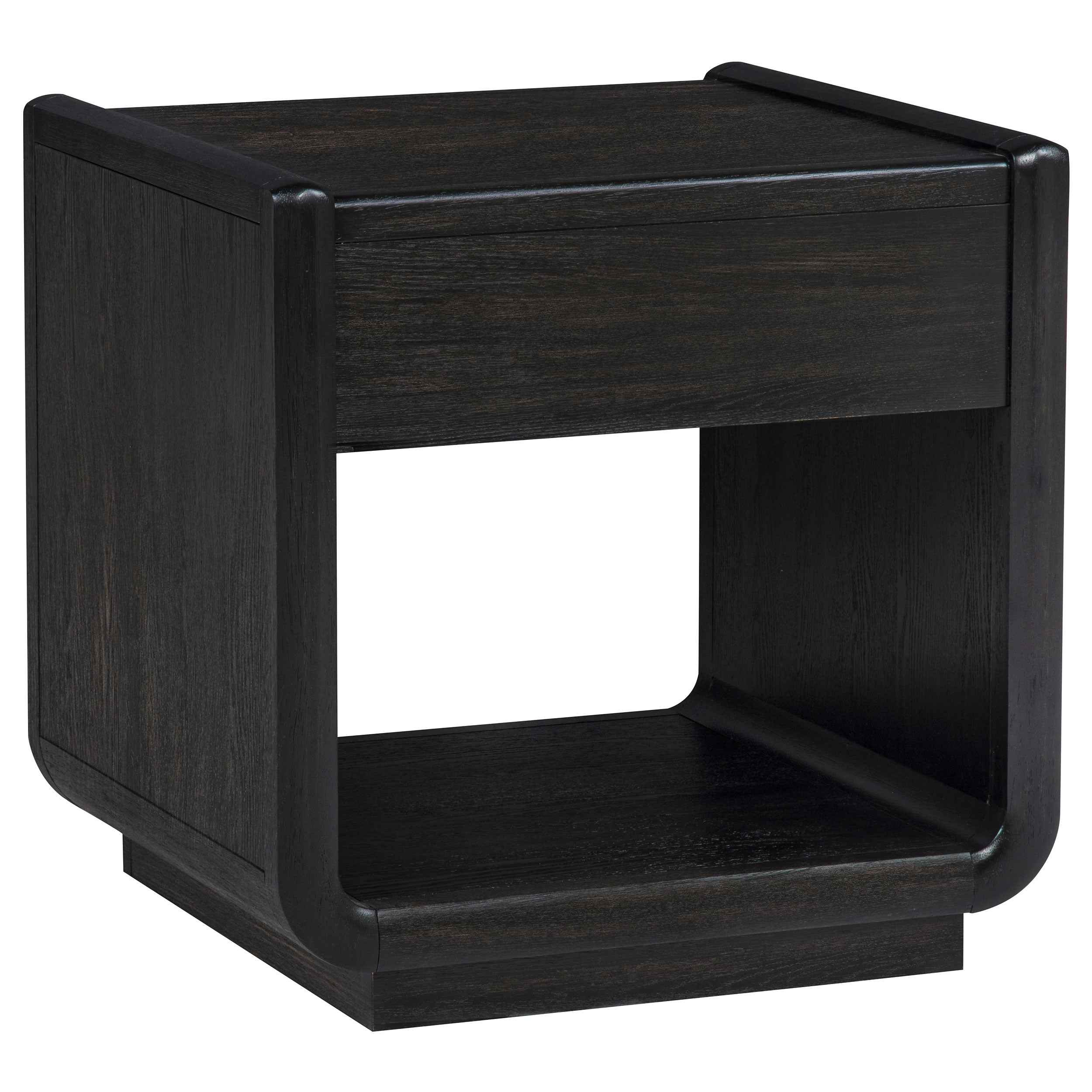 Leandro Burnished Black 1-drawer Wood Occasional Side End Table - Image 7