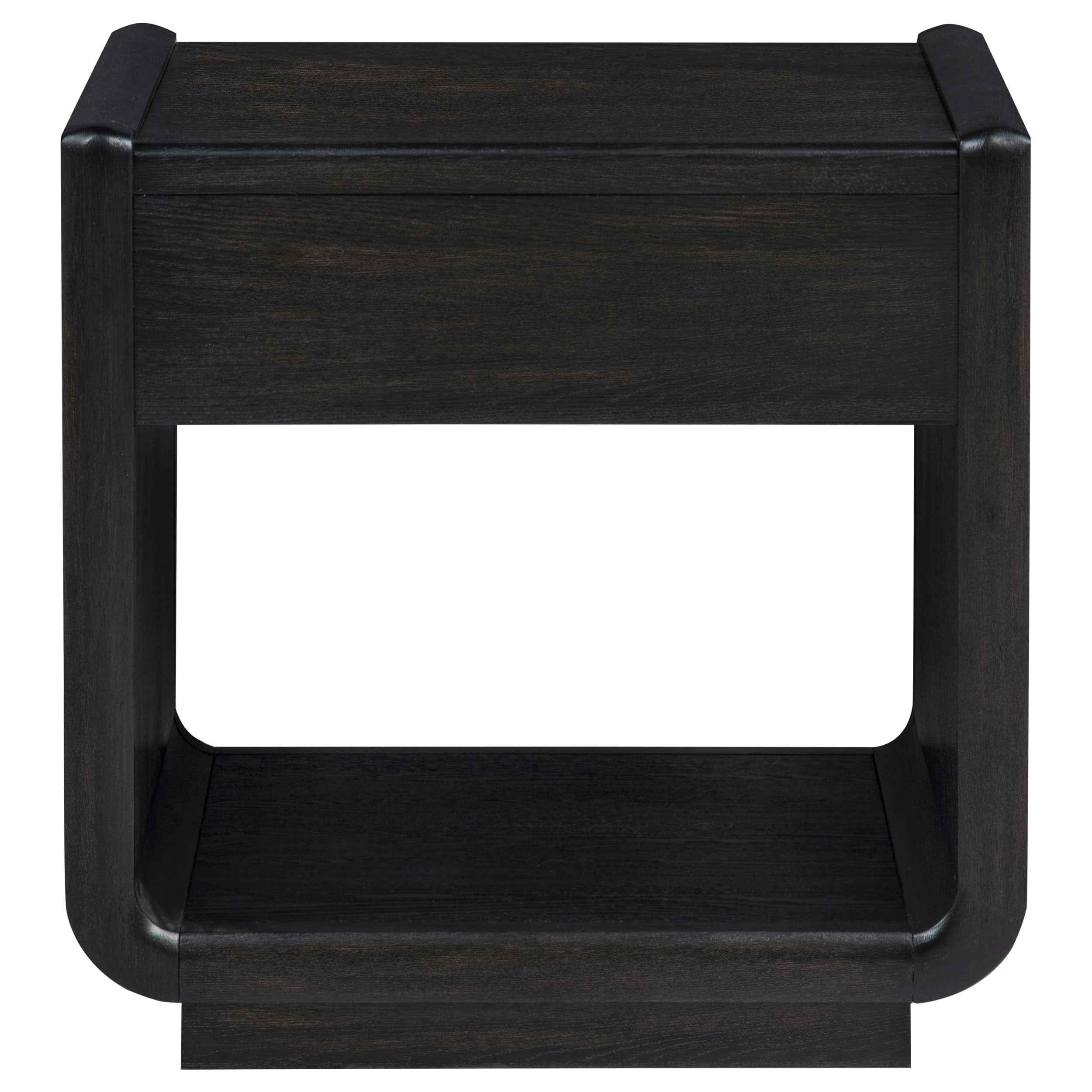 Leandro Burnished Black 1-drawer Wood Occasional Side End Table - Image 8