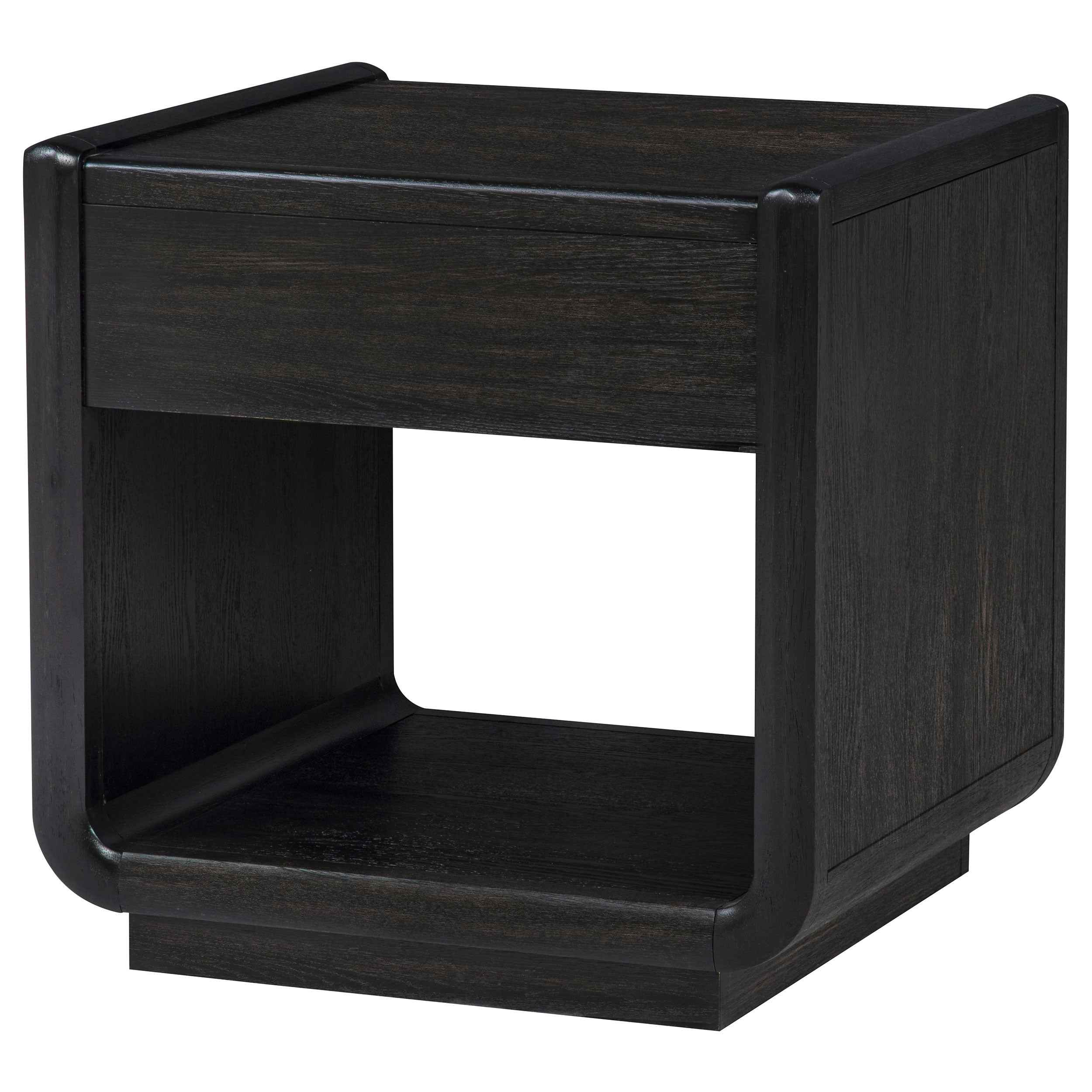 Leandro Burnished Black 1-drawer Wood Occasional Side End Table - Image 9
