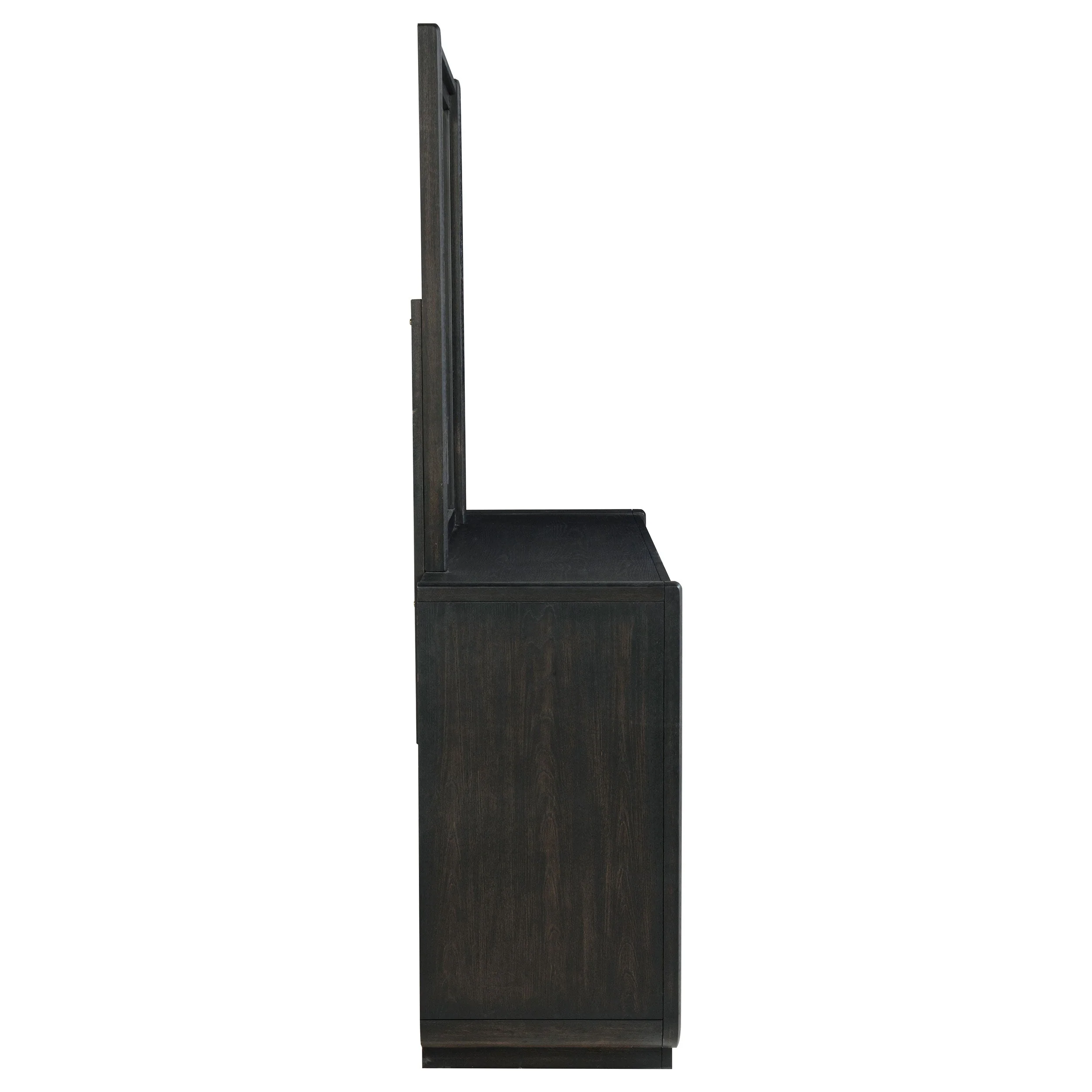Leandro Burnished Black 8-drawer Bedroom Dresser with Mirror - Image 8
