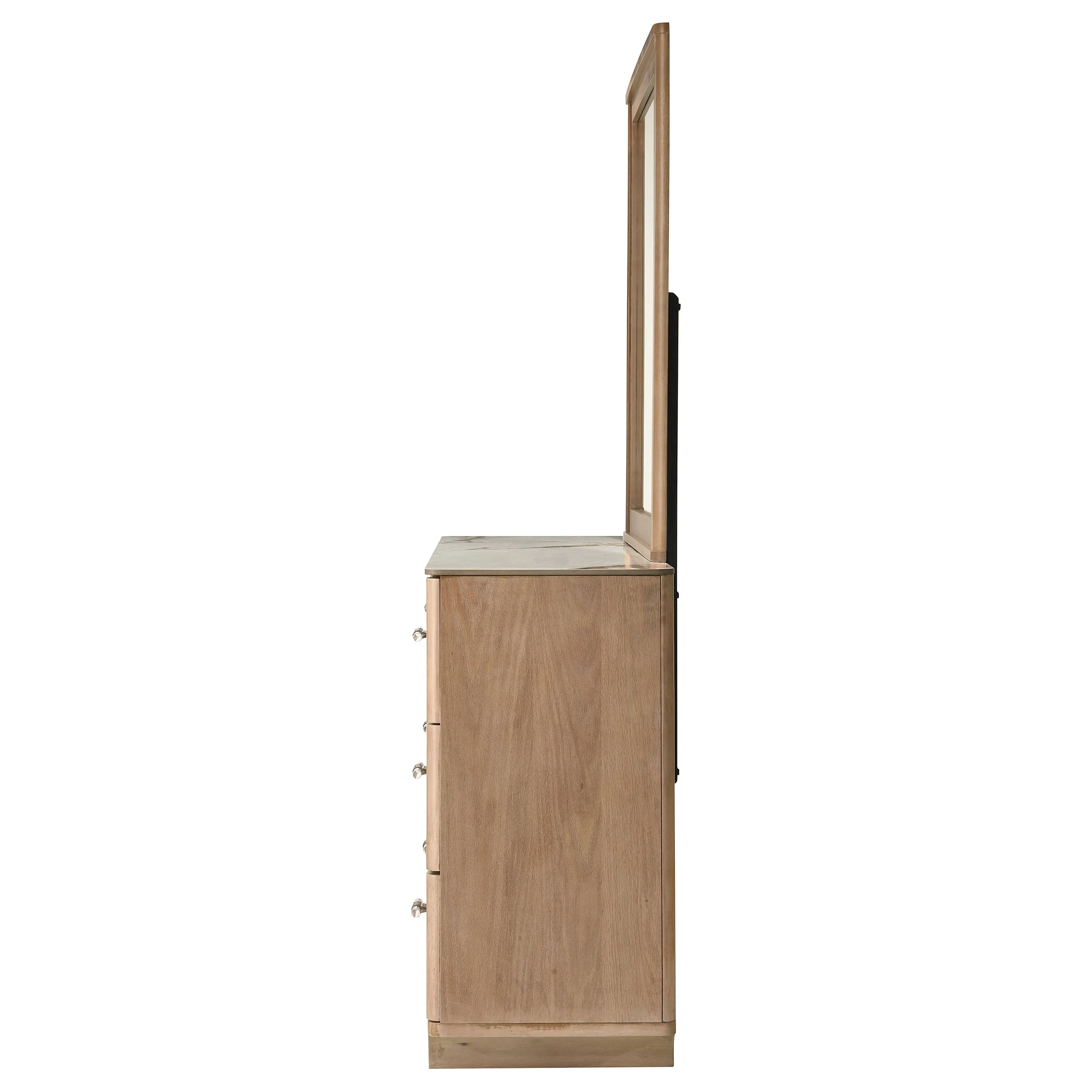 Leanne Light Oak 6-drawer Sinter Stone Top Dresser and Mirror - Image 4