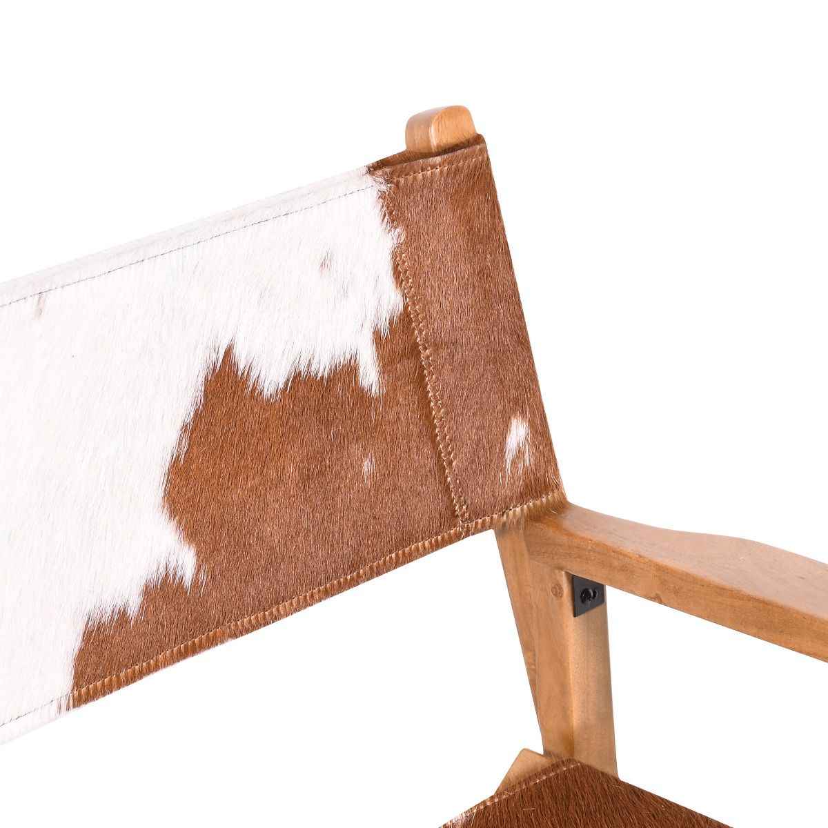 Leeds 23" Folding Dining Chair in Brown Hair on Hide - Image 5