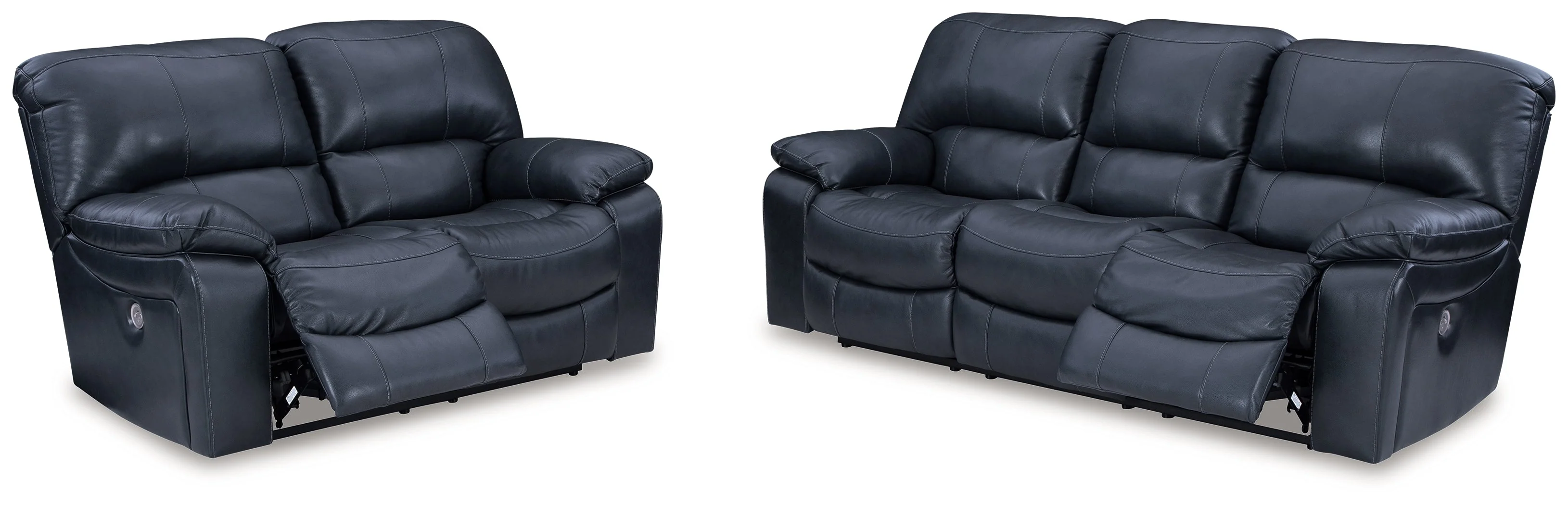 Leesworth Ocean Leather Power Reclining Sofa and Loveseat - Image 2