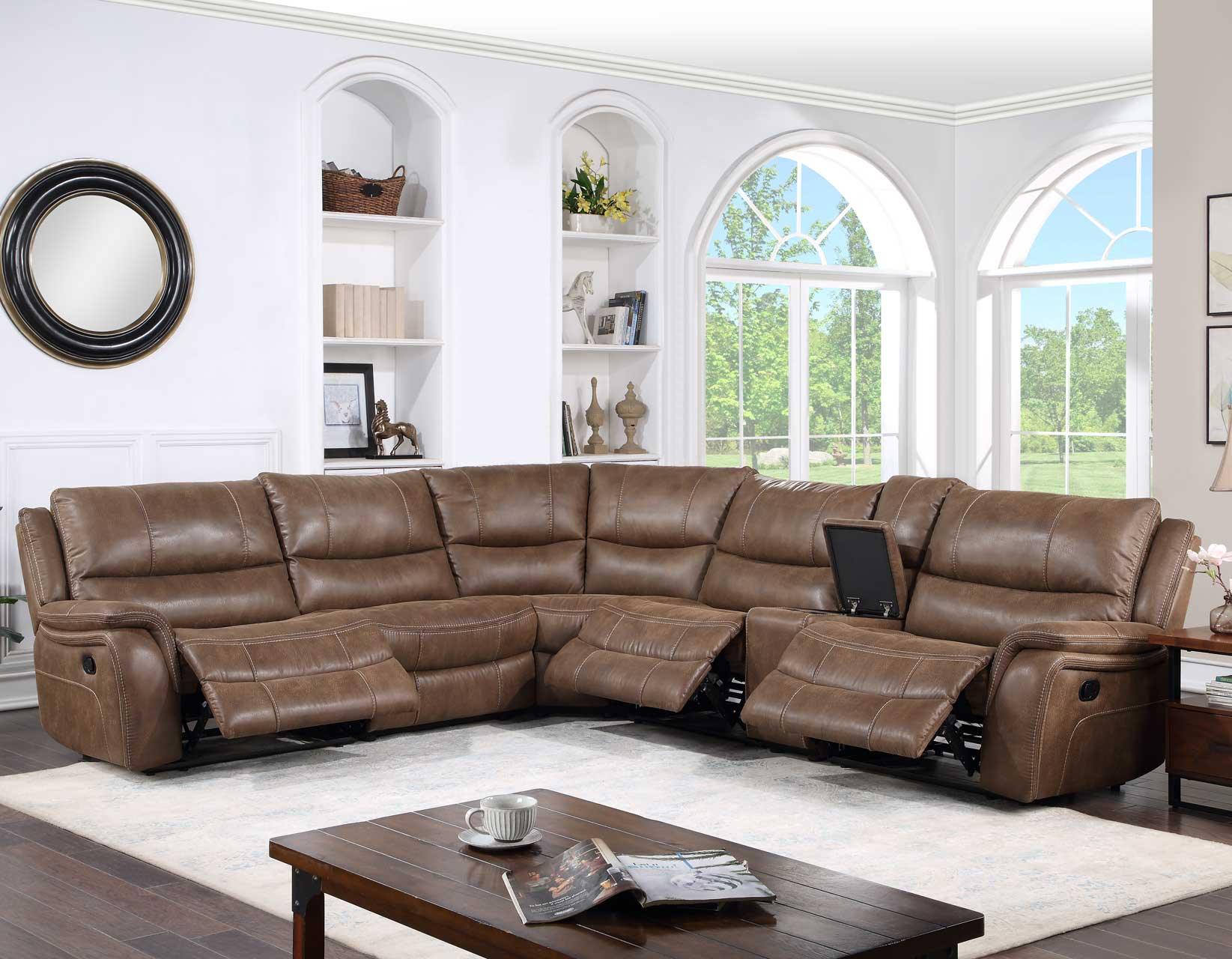 Lehi Warm Brindle 6-Piece Reclining Sectional