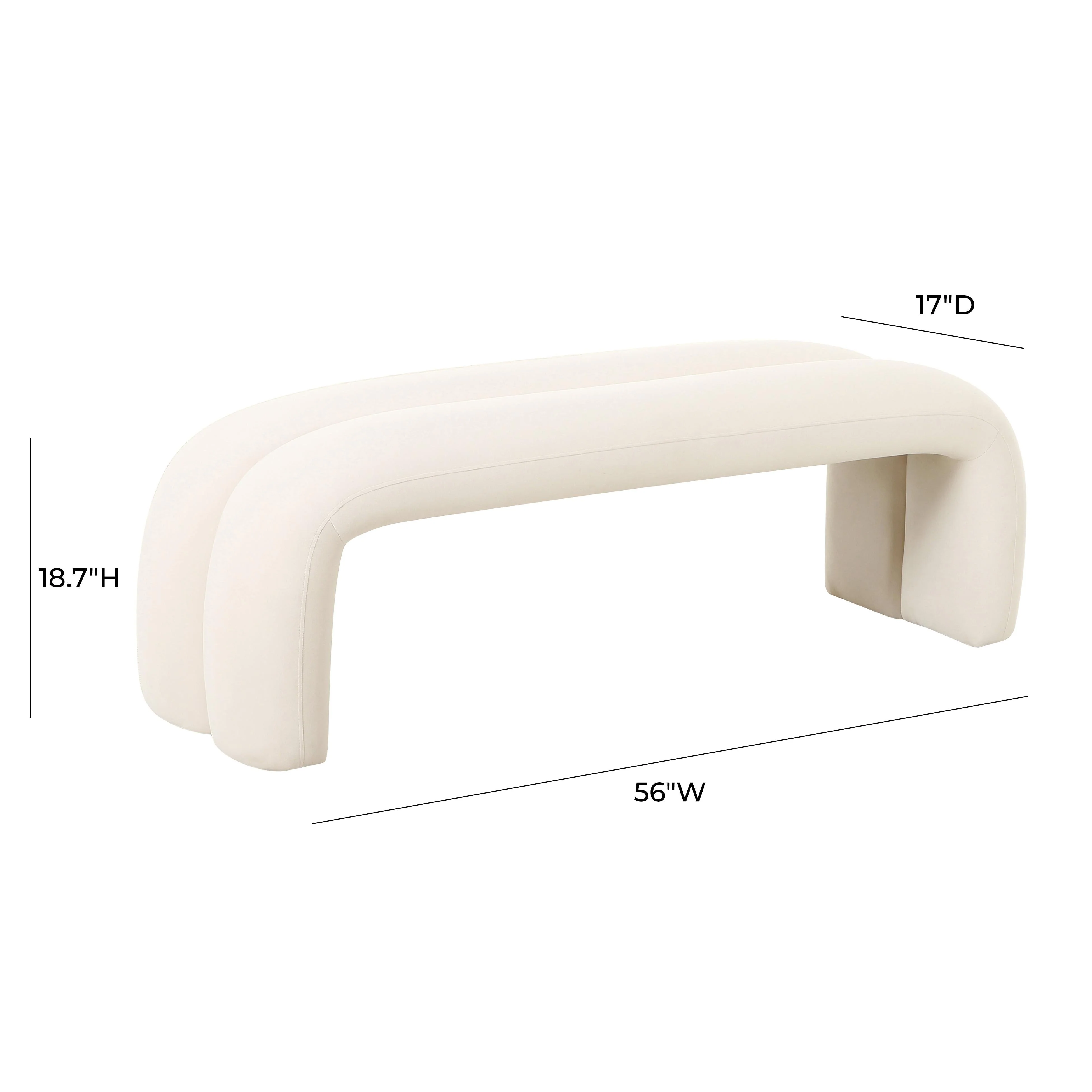 Leigh Velvet Channeled Bench - Image 7