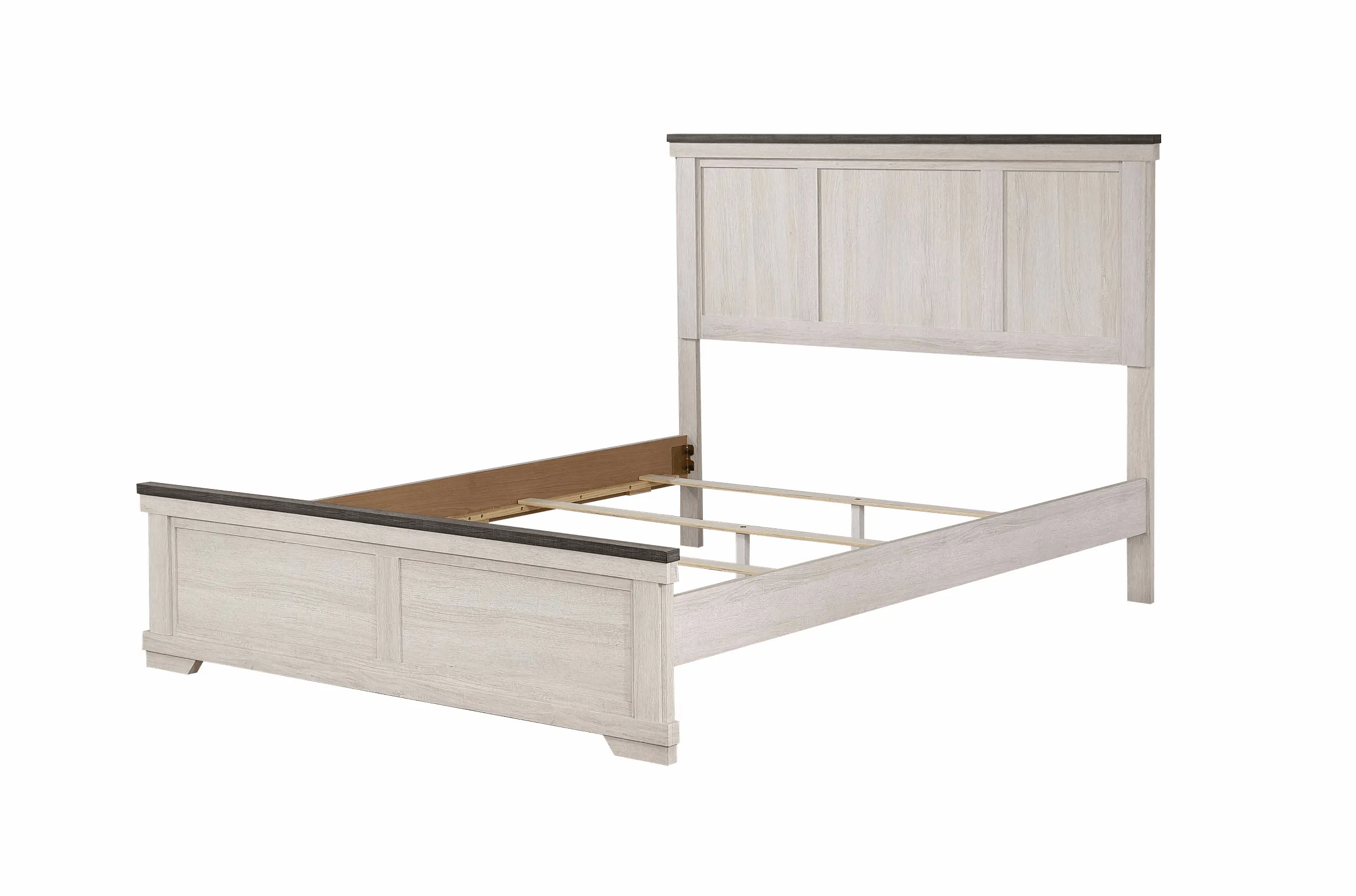 Leighton Cream and Brown Full Panel Bed - Image 3