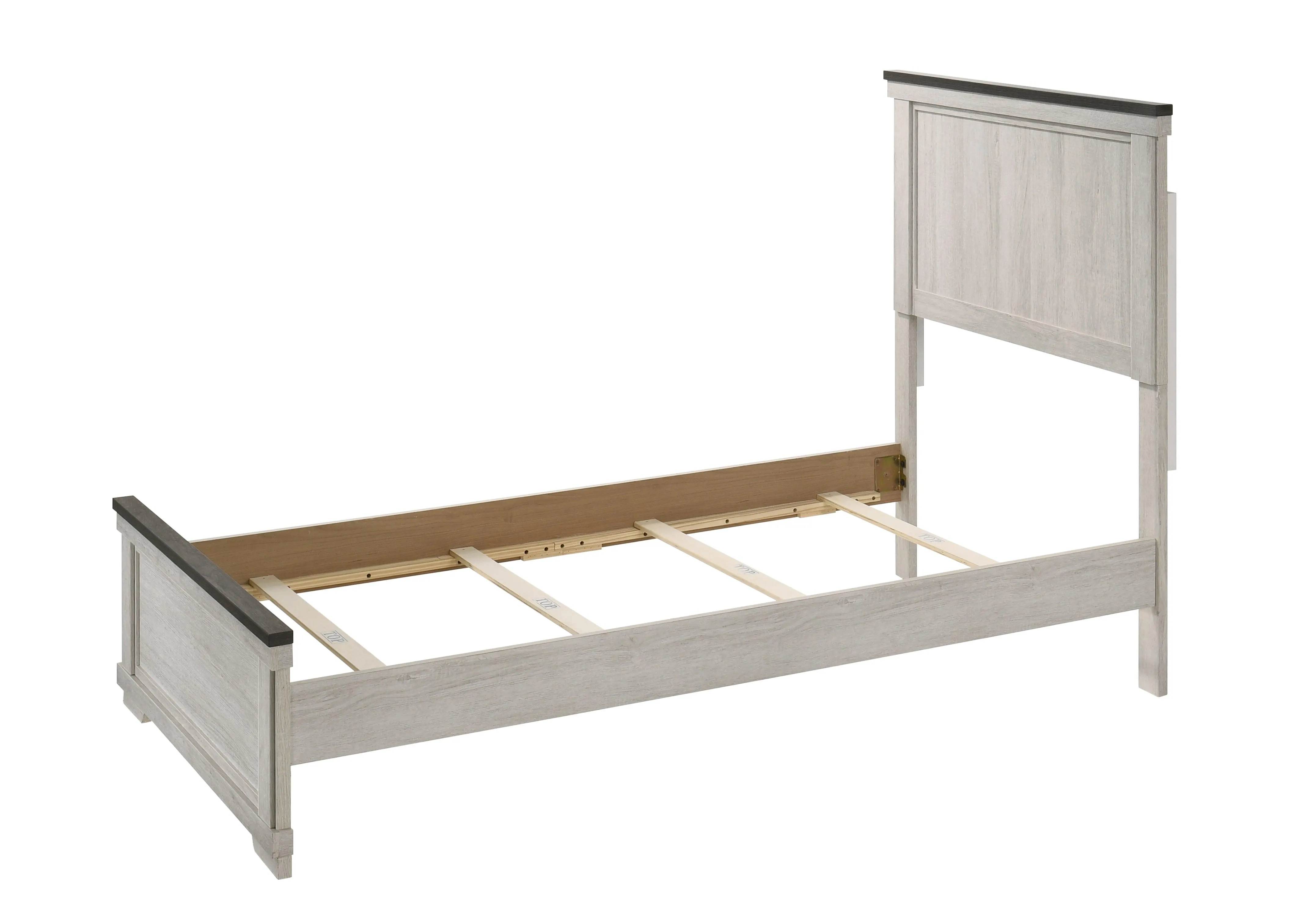Leighton Cream and Brown Twin Panel Bed - Image 3