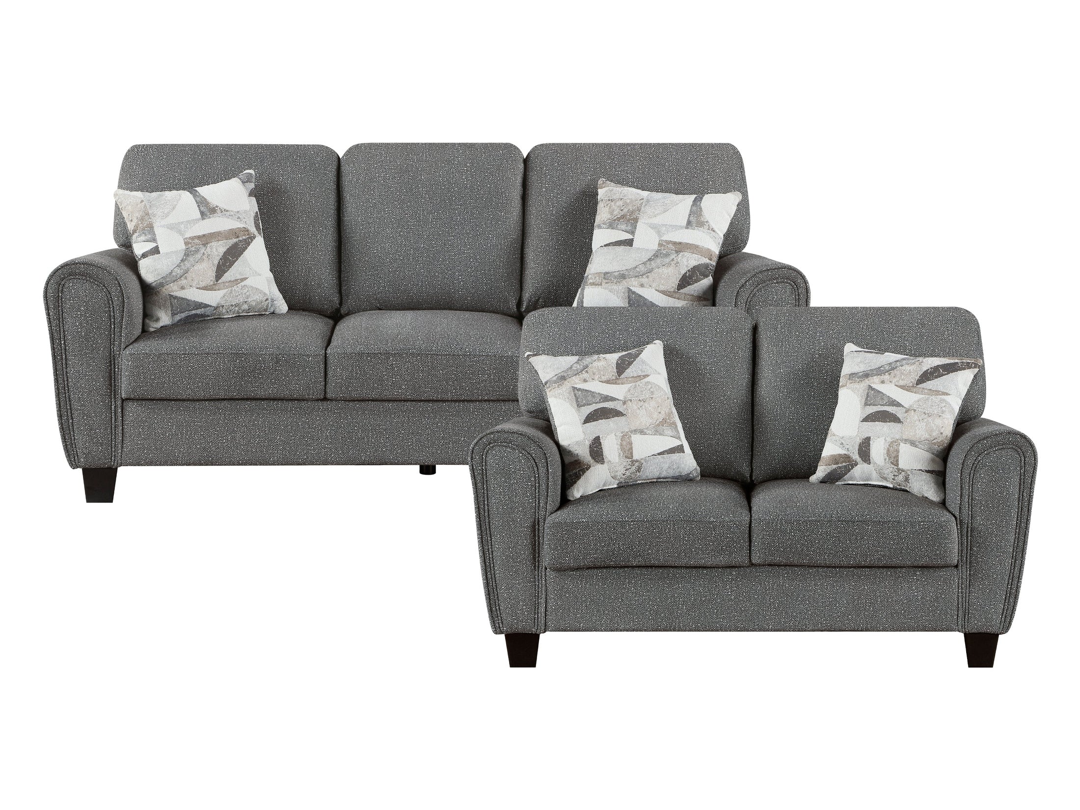 Lemond Dark Gray Sofa and Loveseat