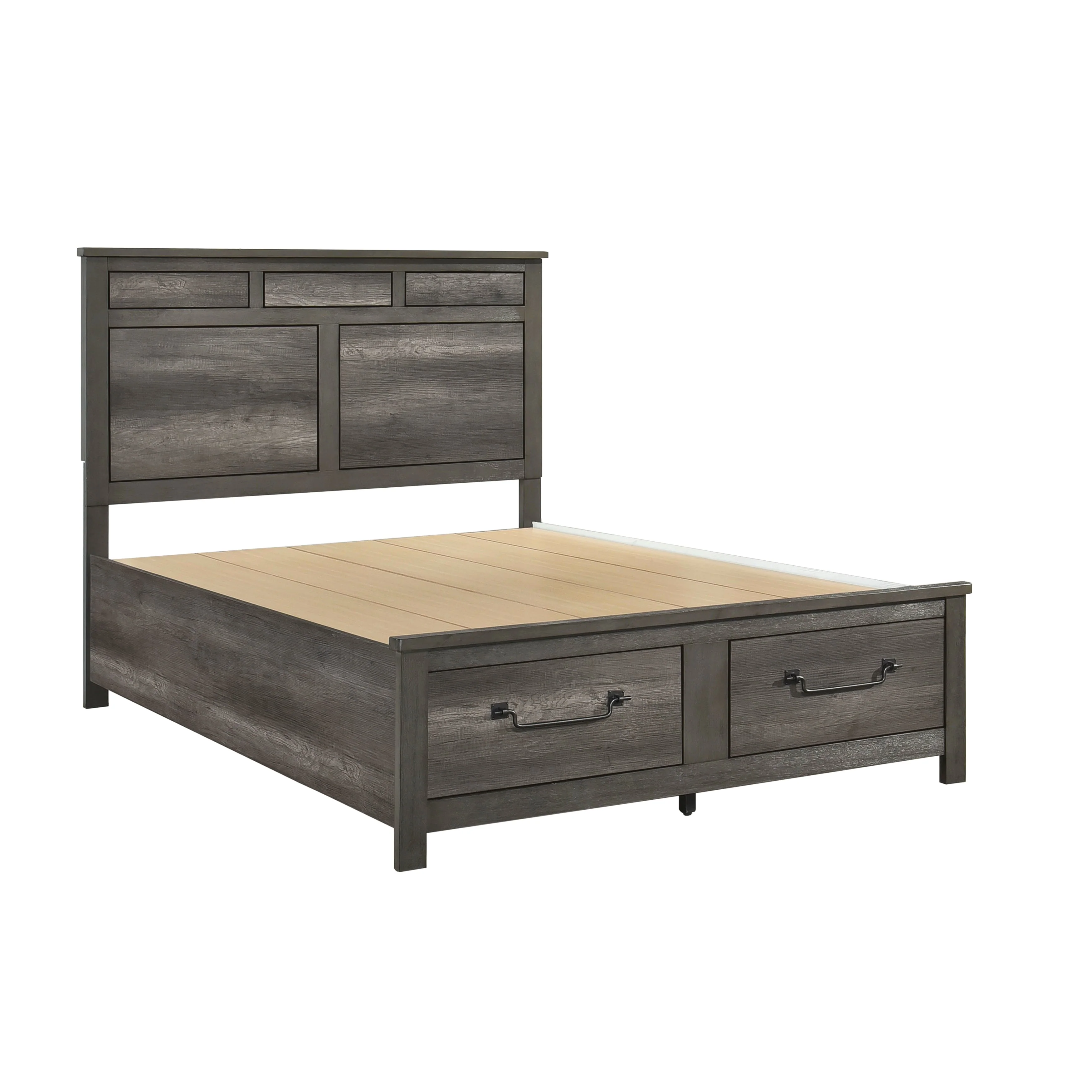 Lenior Gray King Storage Platform Bed - Image 3