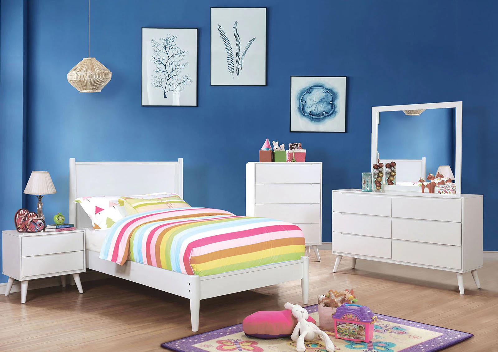 Lennart White Twin Bed - Image 3