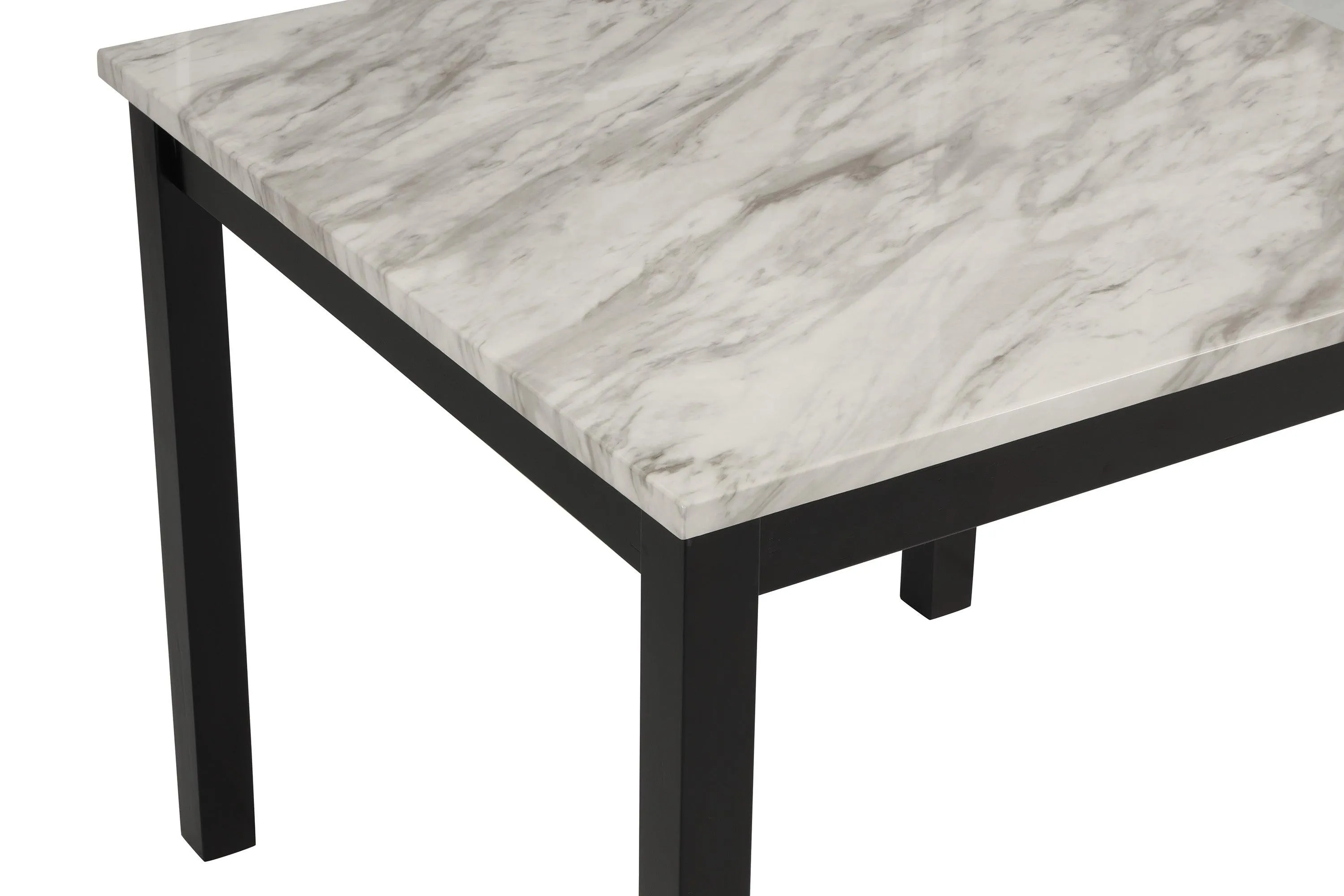 Lennon Black and White Velvet 5-Piece Counter Height Dining Set - Image 2