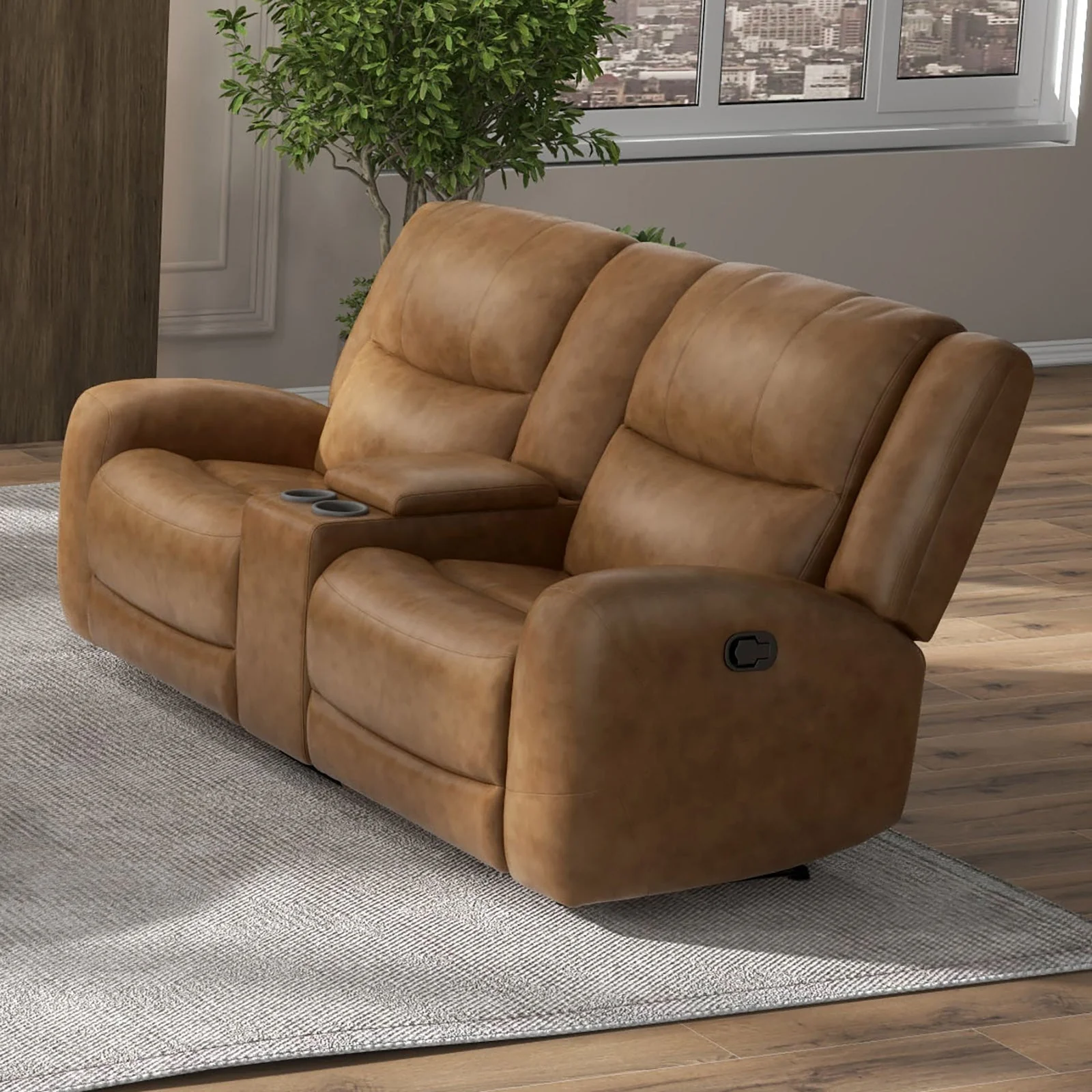 Leolinus Brown Leather Sofa & Loveseat - Image 3