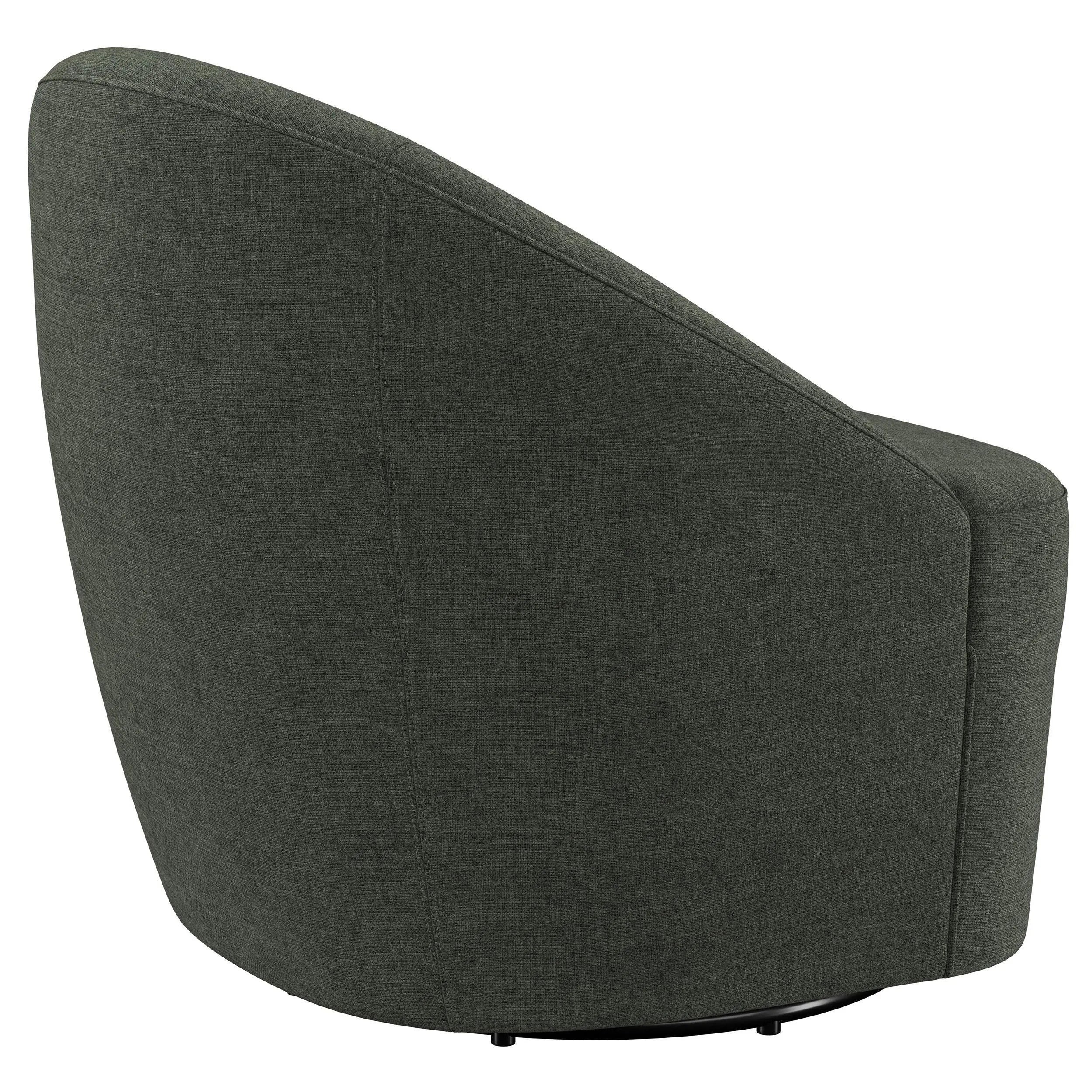 Leon Hunter Green Upholstered Accent Swivel Barrel Chair - Image 8