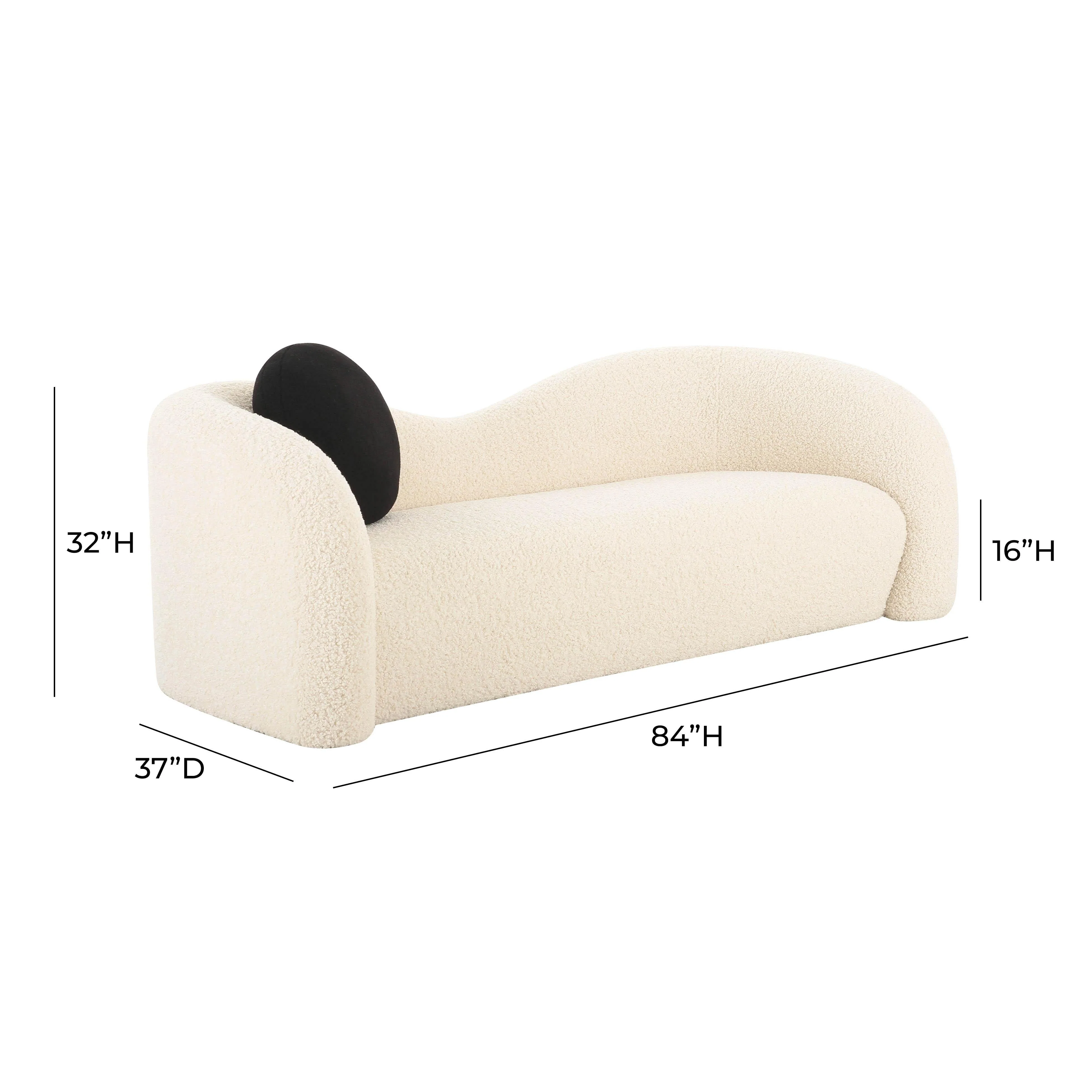 Leonie Beige Faux Shearling 84" Sofa - Image 6